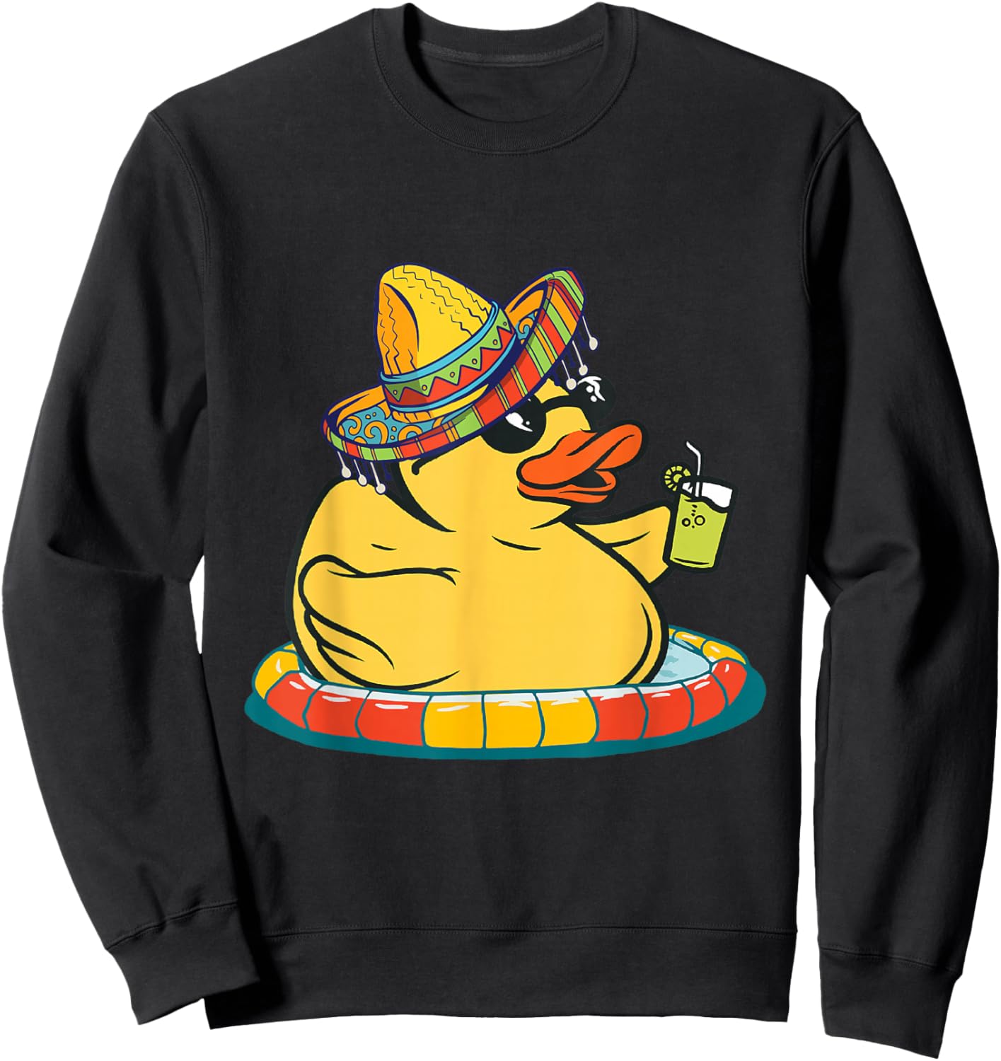 Rubber Duck Mexicano Duckling Sombrero Yellow Rubber Ducks Sweatshirt - Sweatshirt | Black