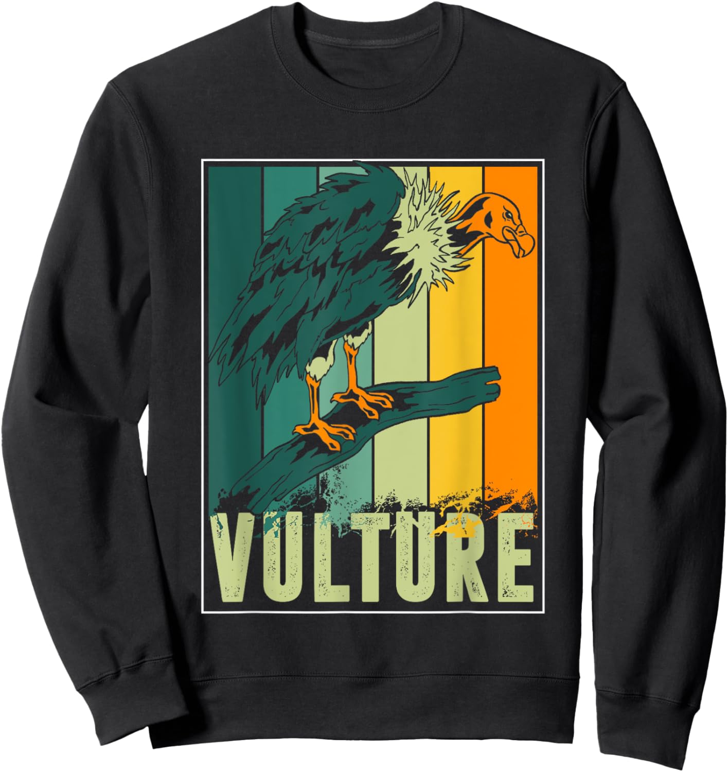 Carrion Vulture Scavenger Bird Retro Animal Vulture Sweatshirt - Sweatshirt | Black