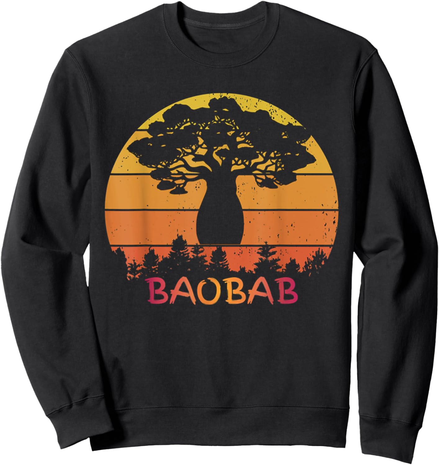 BaoBab Tree Love Nature Vintage Retro Style Funny Sweatshirt - Sweatshirt | Black