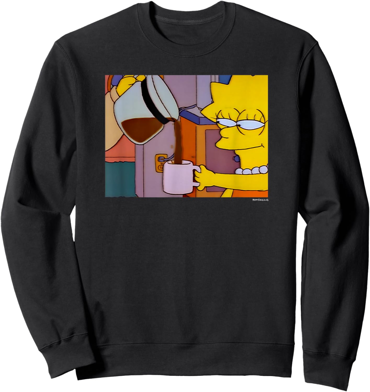 The Simpsons Lisa Coffee Smile V1 Sweatshirt - Sweatshirt | Black