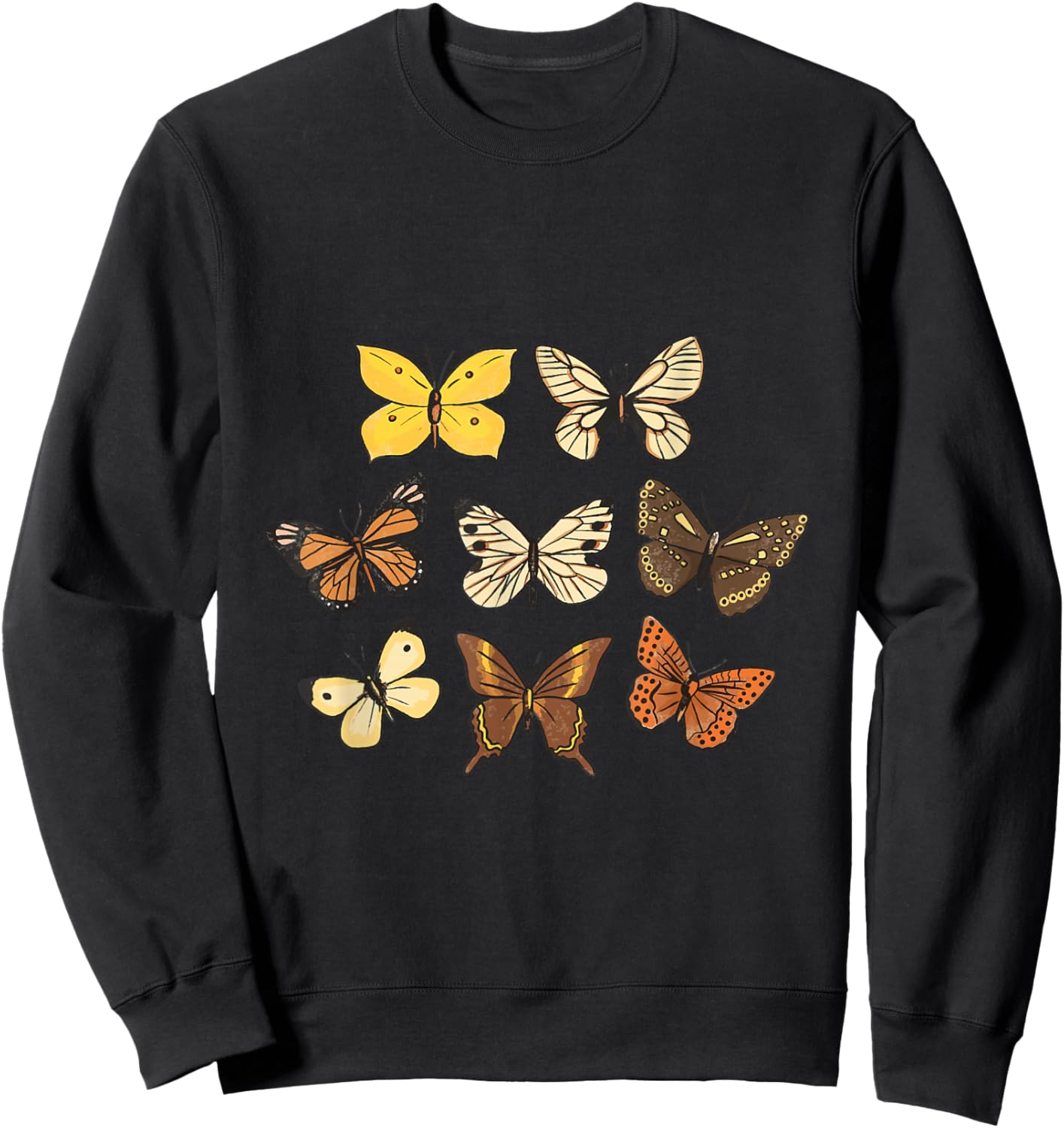Vintage Butterflies print Butterfly Collection entomology Sweatshirt - Sweatshirt | Black
