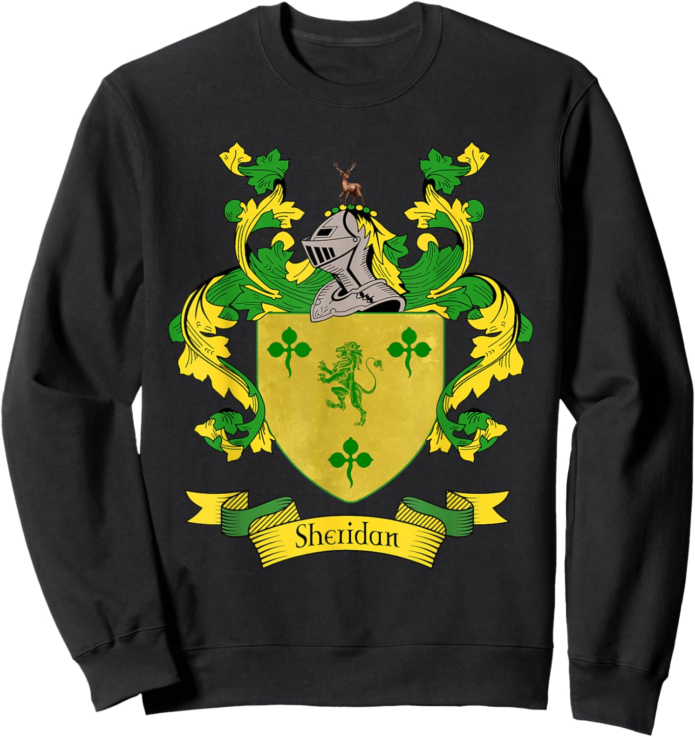 Sheridan Coat of Arms | Sheridan Surname Family Crest Sweatshirt - Sweatshirt | Black