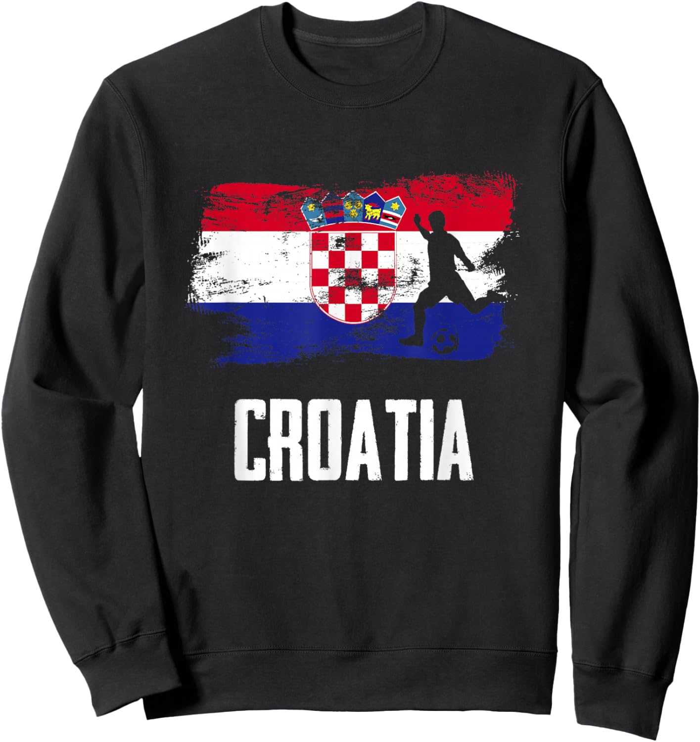 Croatia Flag Jersey Croatian Soccer Team Croatian Sweatshirt - Sweatshirt | Black