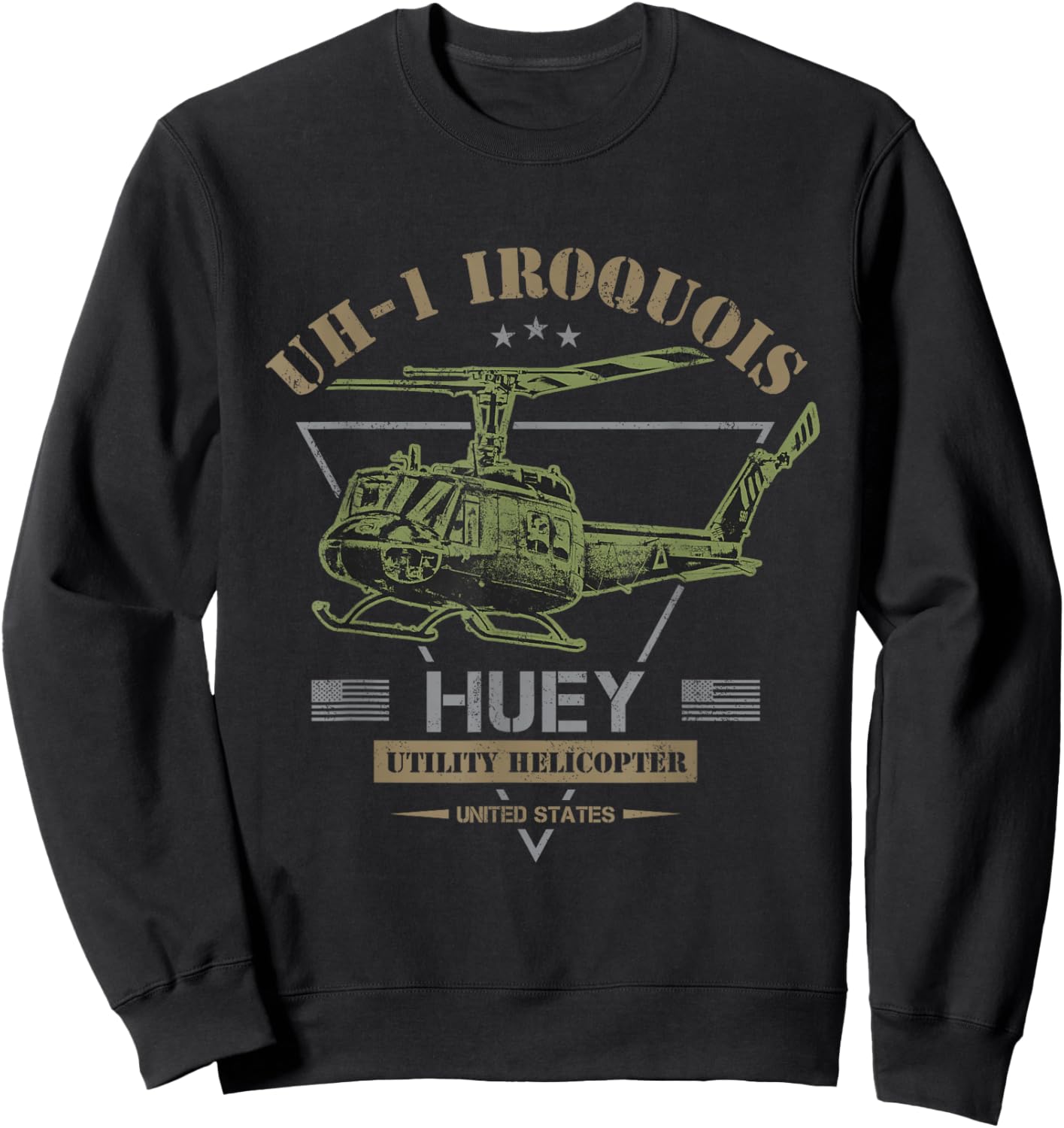 UH-1 Iroquois "Huey" Helicopter Sweatshirt - Sweatshirt | Black