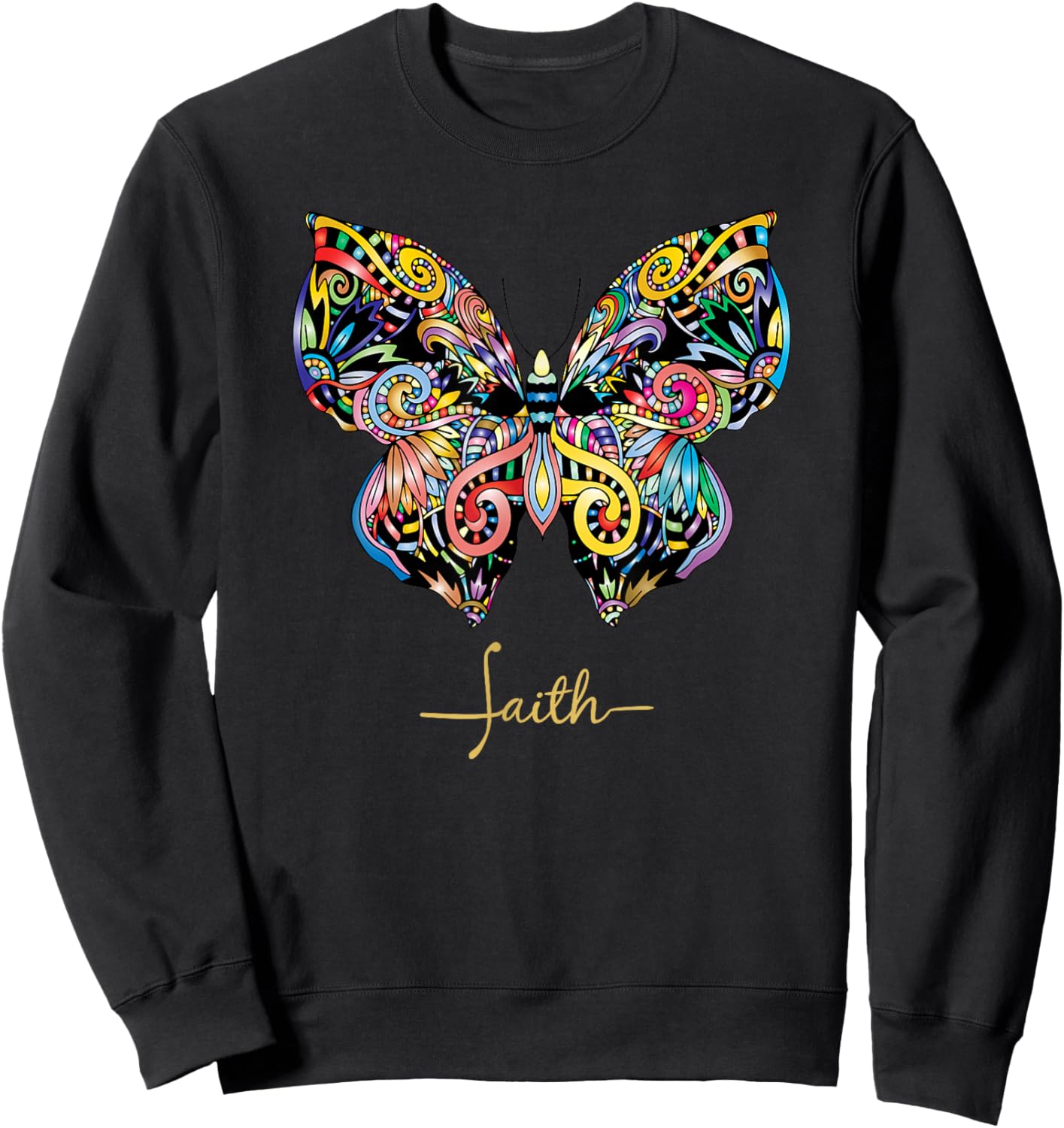 Christian T Faith bible butterfly women's Sweatshirt - Sweatshirt | Black