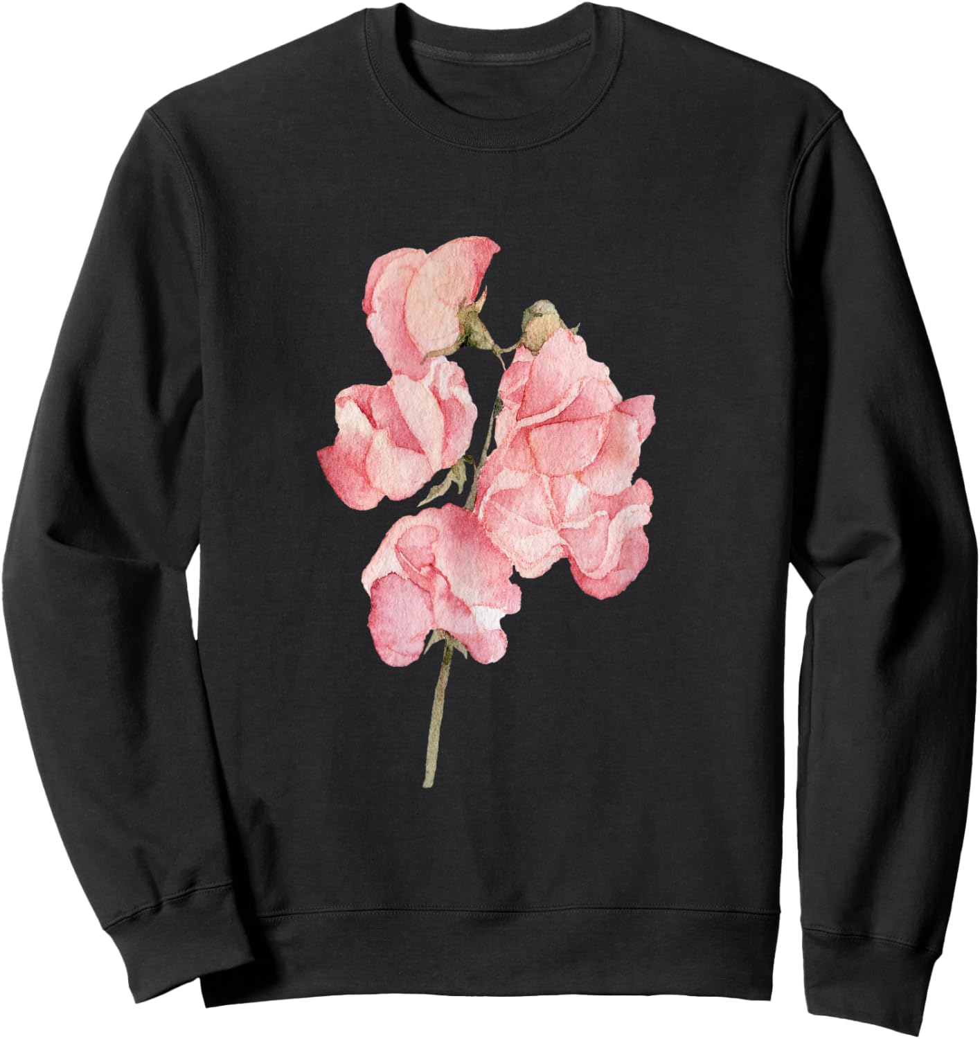 Sweet pea flower Sweatshirt - Sweatshirt | Black