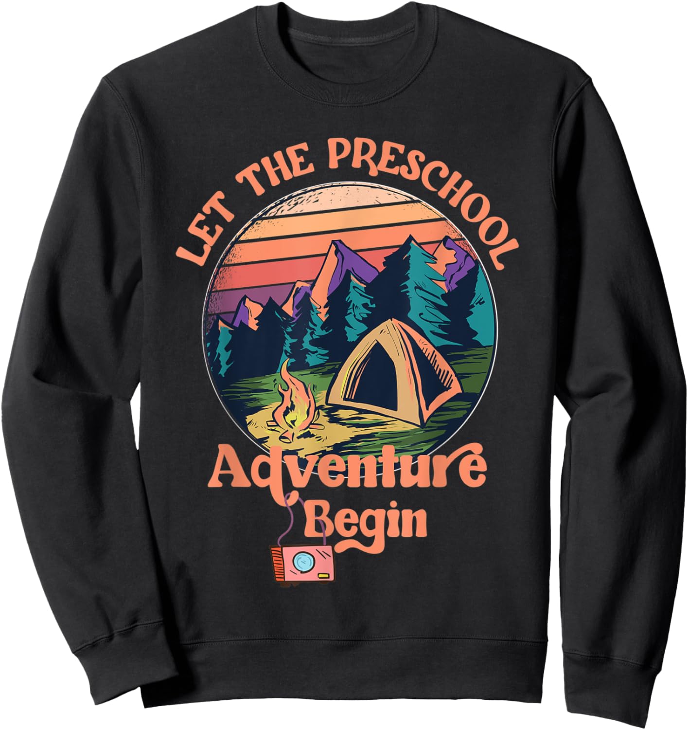 Let The Preschool Adventure Begin Back to School Teacher Sweatshirt - Sweatshirt | Black