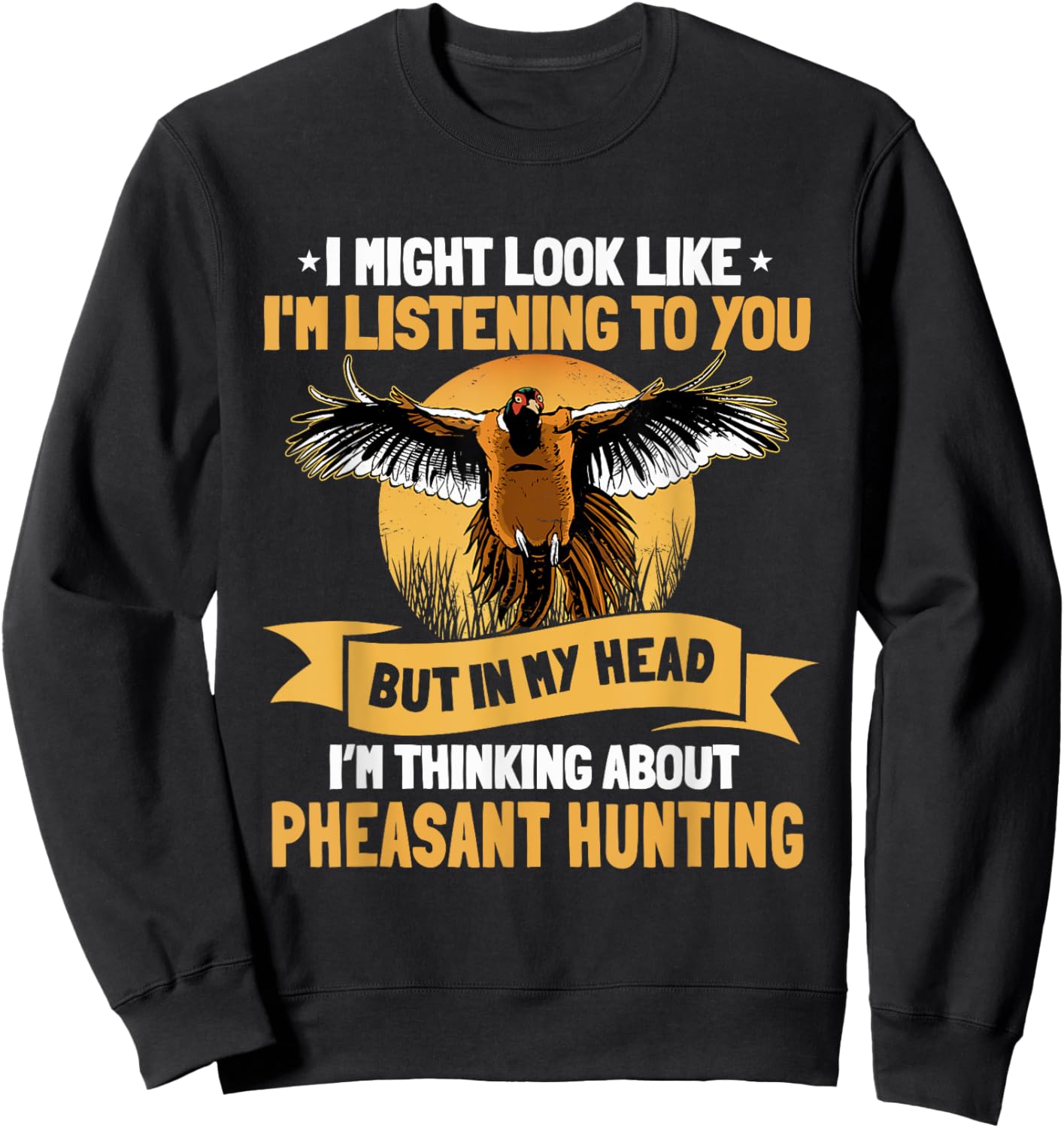 Pheasant Hunting Bird Game Activity Sweatshirt - Sweatshirt | Black