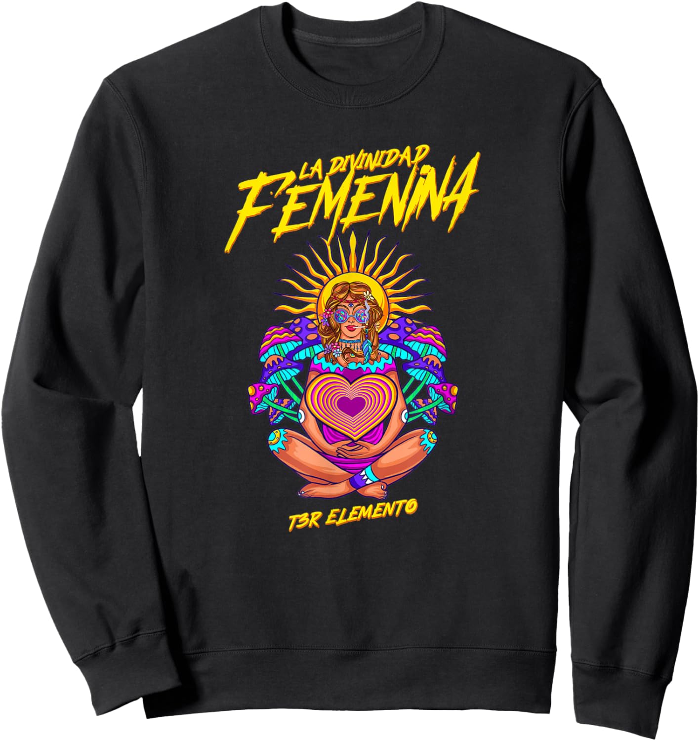 T3R La Divinidad Femenina Sweatshirt - Sweatshirt | Black