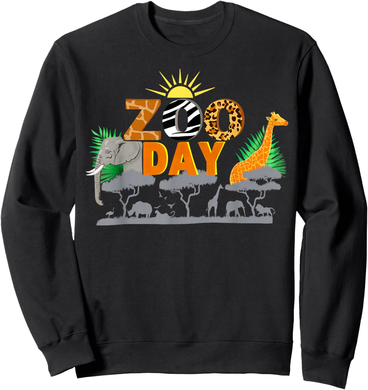 Fun Zoo day cute animals school field trip safari Sweatshirt - Sweatshirt | Black