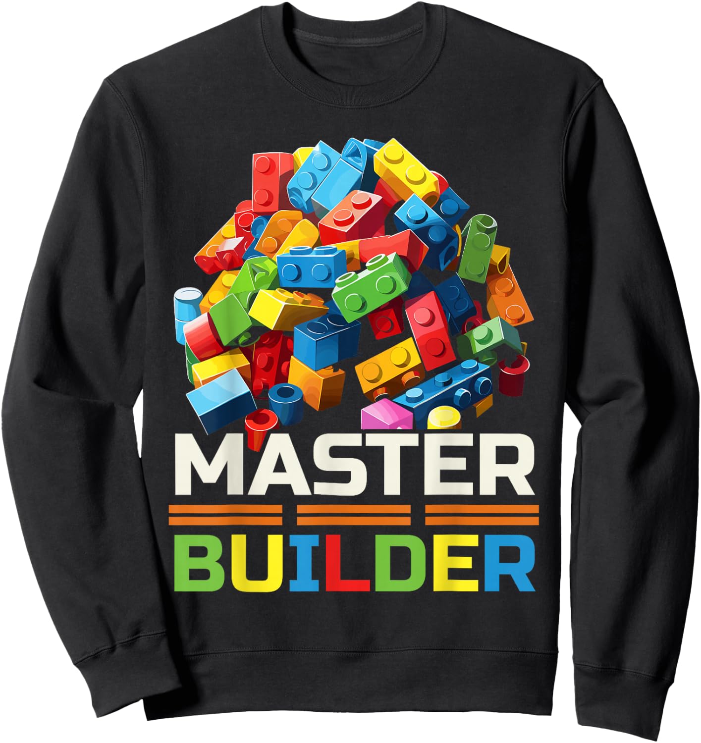 Master Builder Bricks Blocks Play Toys Sweatshirt - Sweatshirt | Black