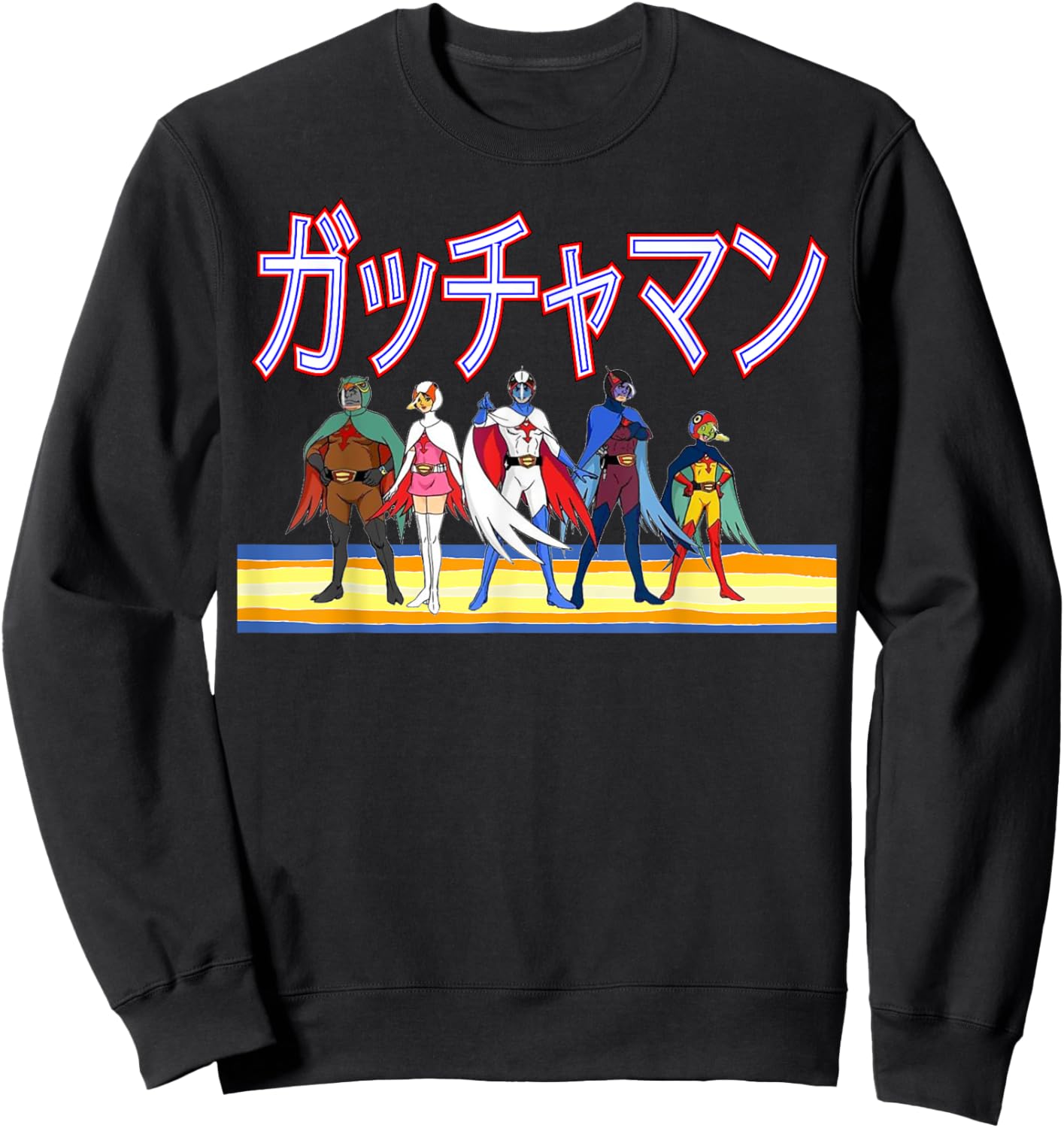 Battle of the Planets Gatchman G Force Vintage Japanese Sweatshirt - Sweatshirt | Black