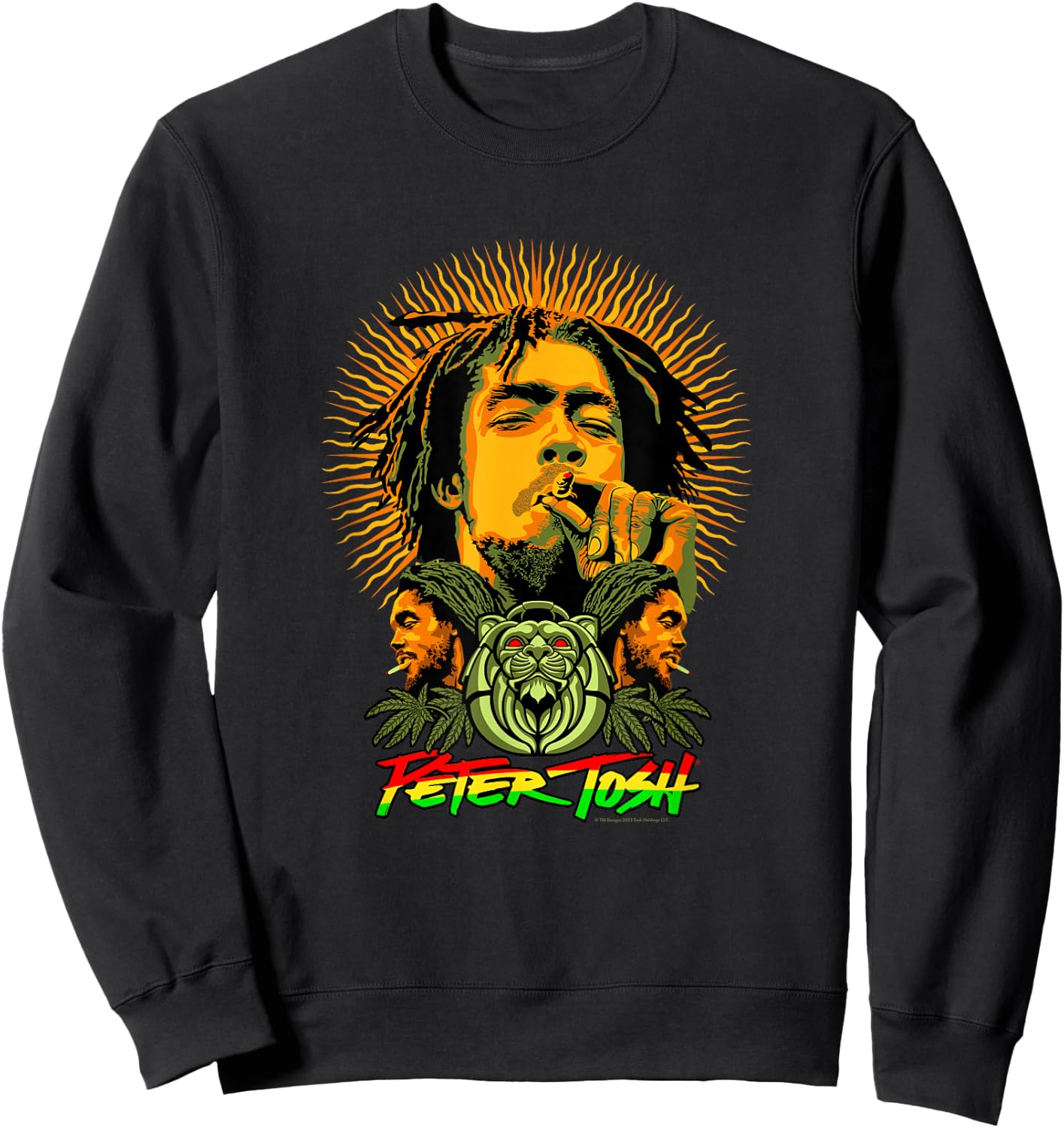 Peter Tosh Sun and Lion Rasta Graphic Photo by Lee Jaffee Sweatshirt - Sweatshirt | Black