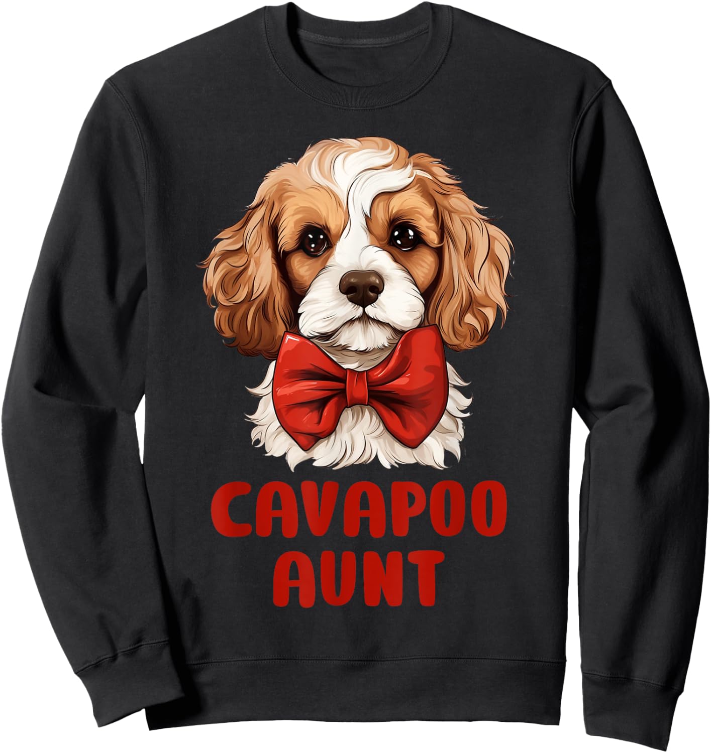 Cute Cavapoo Aunt Dog Lovers Gift Funny Puppy Cavapoo Owner Sweatshirt - Sweatshirt | Black