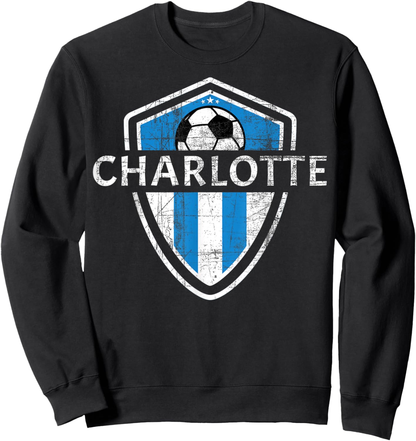 Charlotte 704 Jersey - Fan Badge Distressed Sweatshirt - Sweatshirt | Black