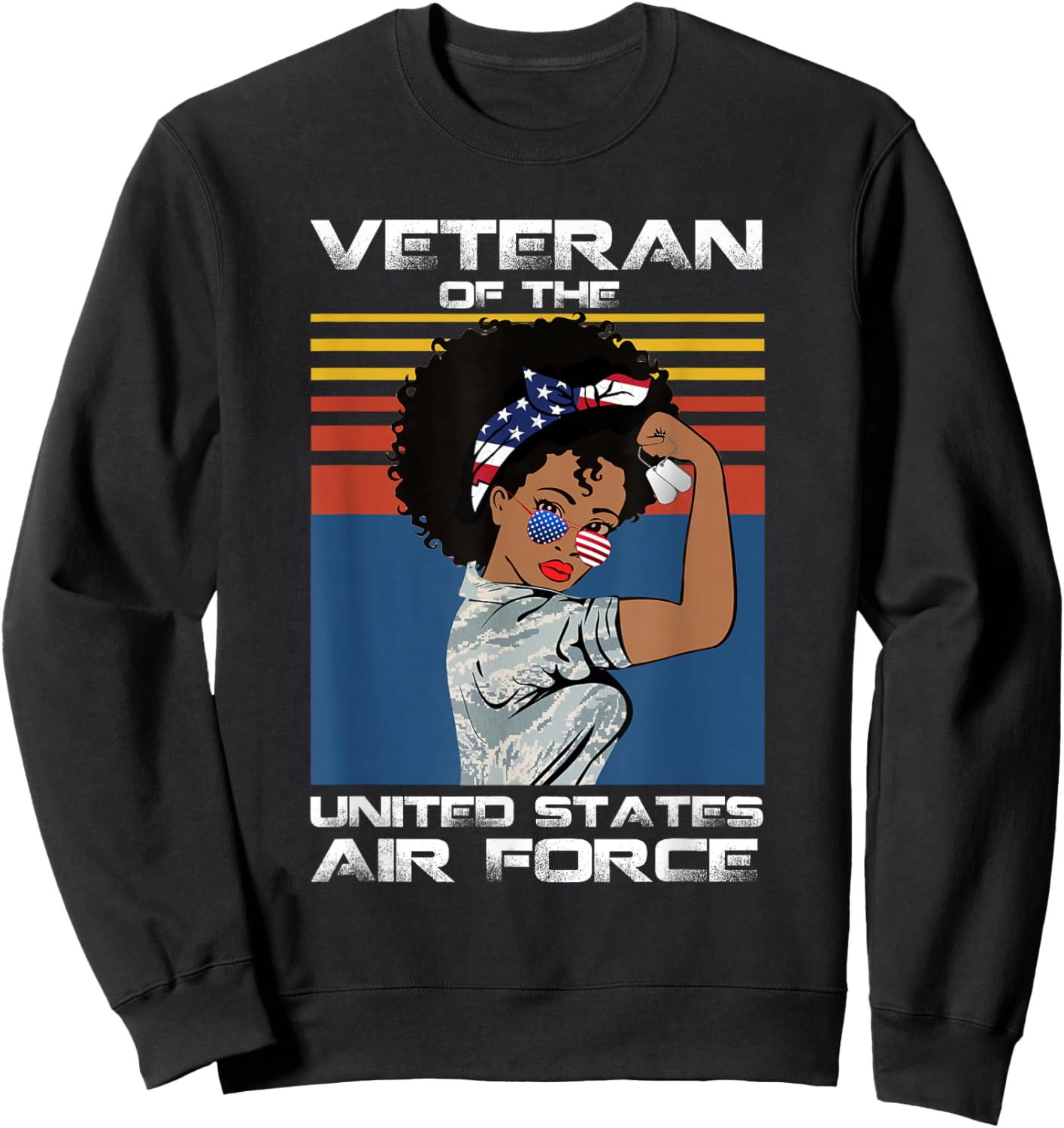 Female Veteran of The United States Air Force, USAF Veteran Sweatshirt - Sweatshirt | Black