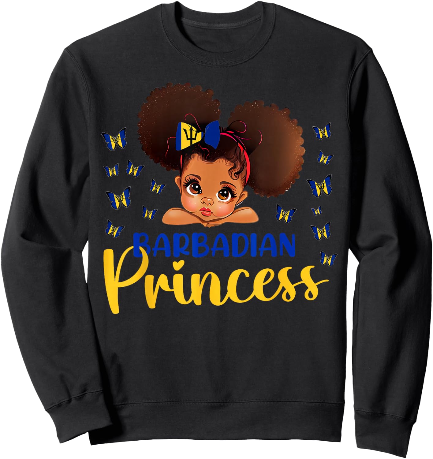 Barbadian Princess Barbados for Black Girls Kids Sweatshirt - Sweatshirt | Black