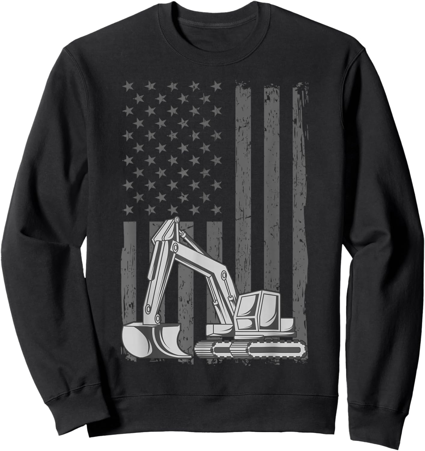 Heavy Equipment Operator Excavator US Independence Day Sweatshirt - Sweatshirt | Black