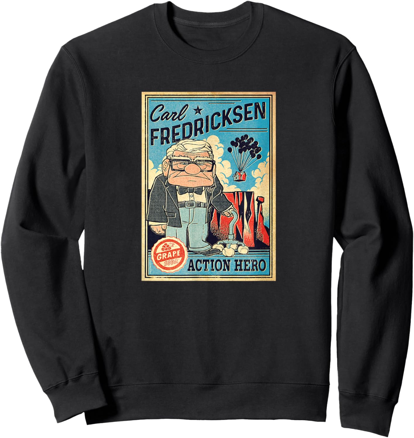 Disney Pixar: Up - Carl Acton Hero Sweatshirt - Sweatshirt | Black