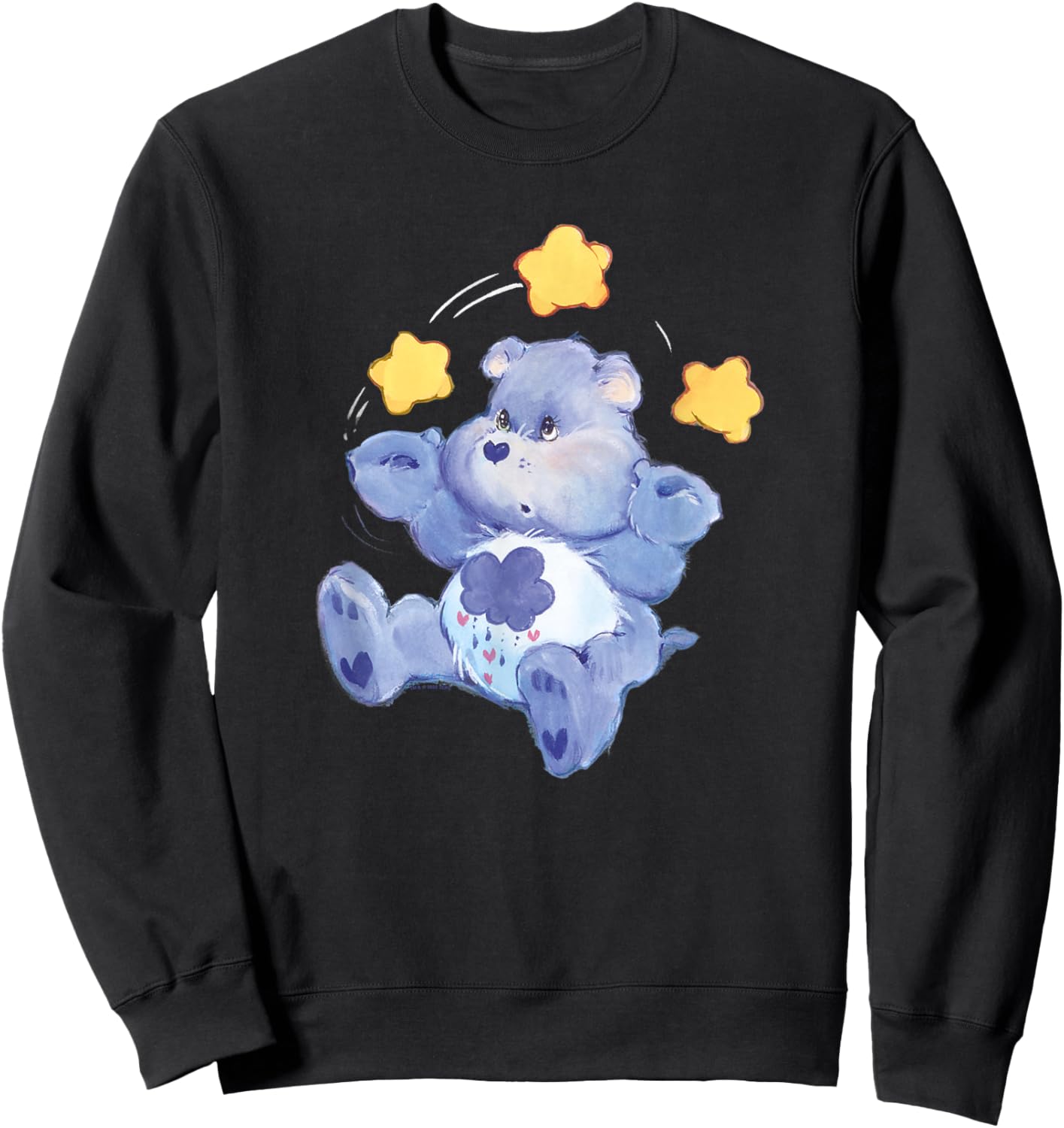 Care Bears Vintage Classic Grumpy Bear Shooting Star Juggle Sweatshirt - Sweatshirt | Black