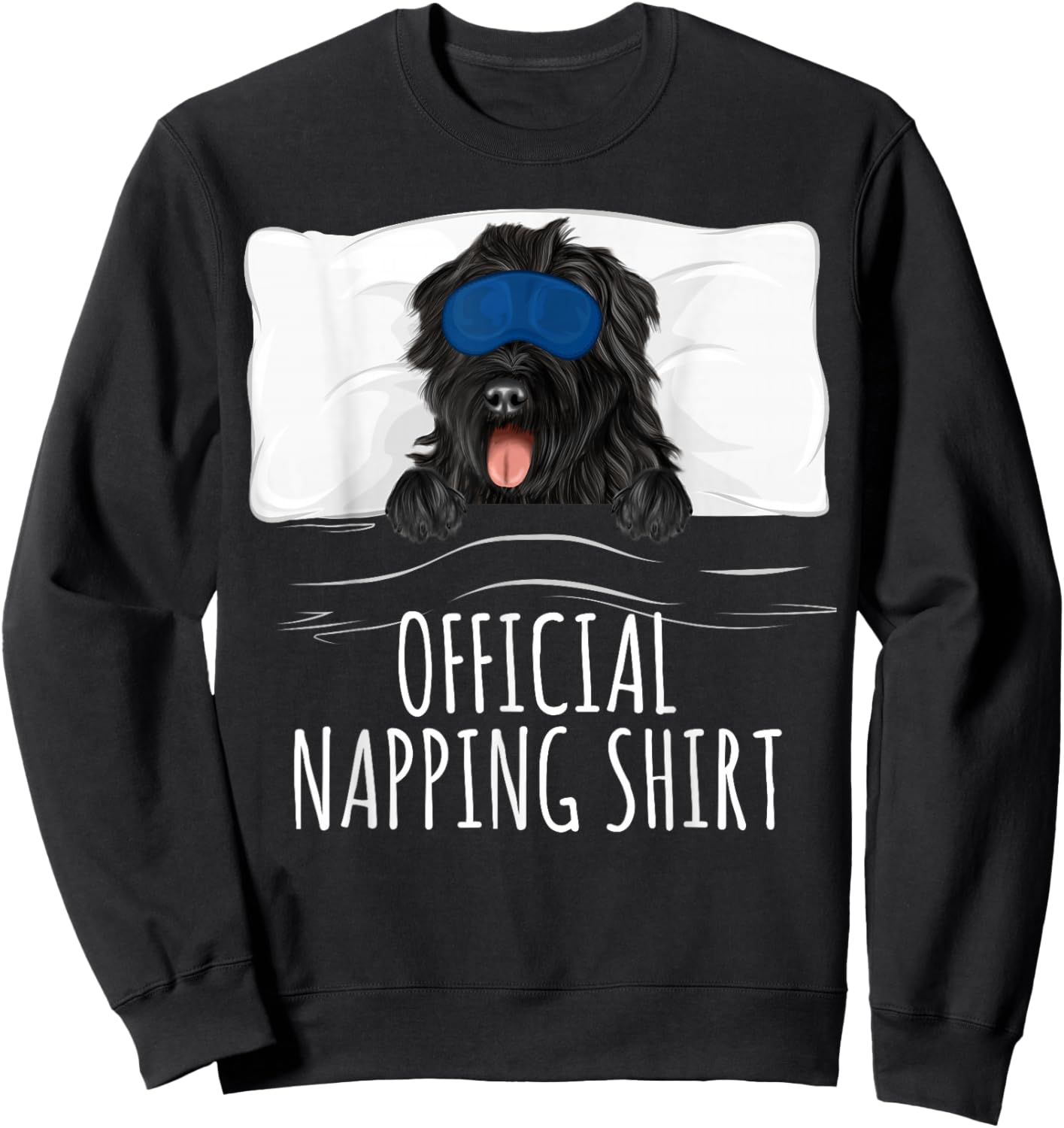 Sleeping Bouvier des Flandres Dog Official Napping Sweatshirt - Sweatshirt | Black