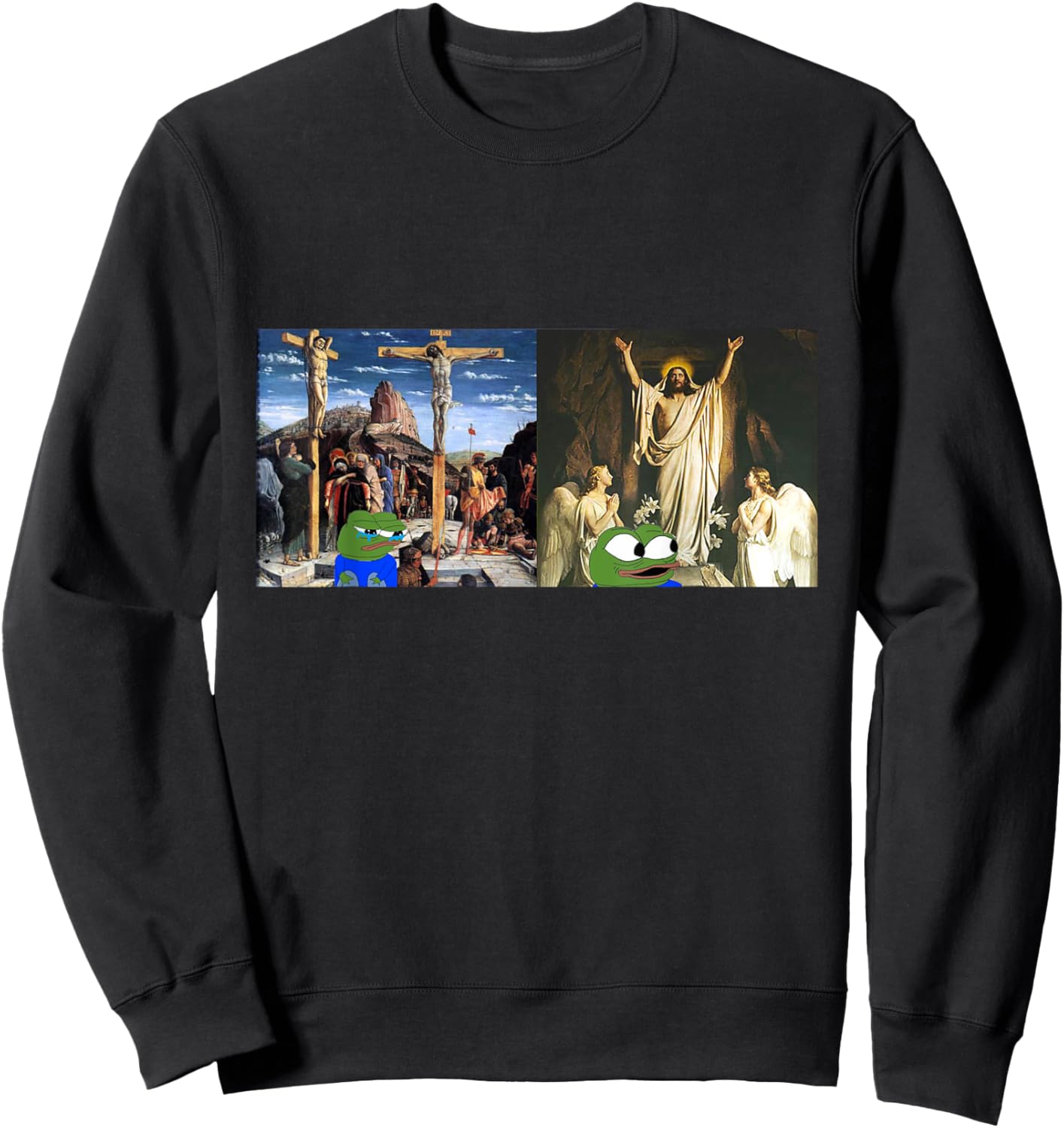 Apu Apustaja HE HAS RISEN Miracle Jesus Sweatshirt - Sweatshirt | Black