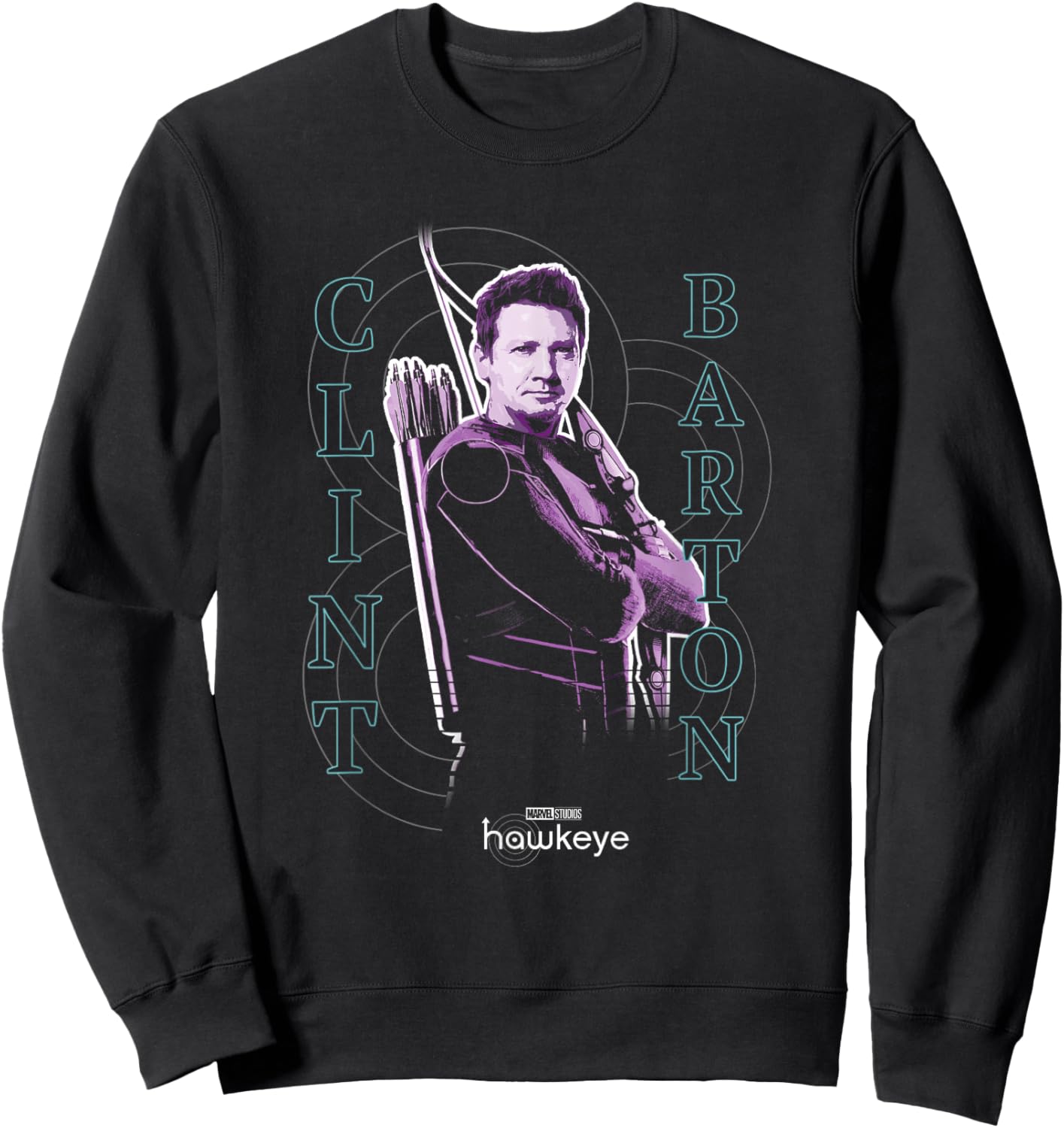 Marvel Hawkeye Disney Plus Clint Barton Color Pop Poster Sweatshirt - Sweatshirt | Black