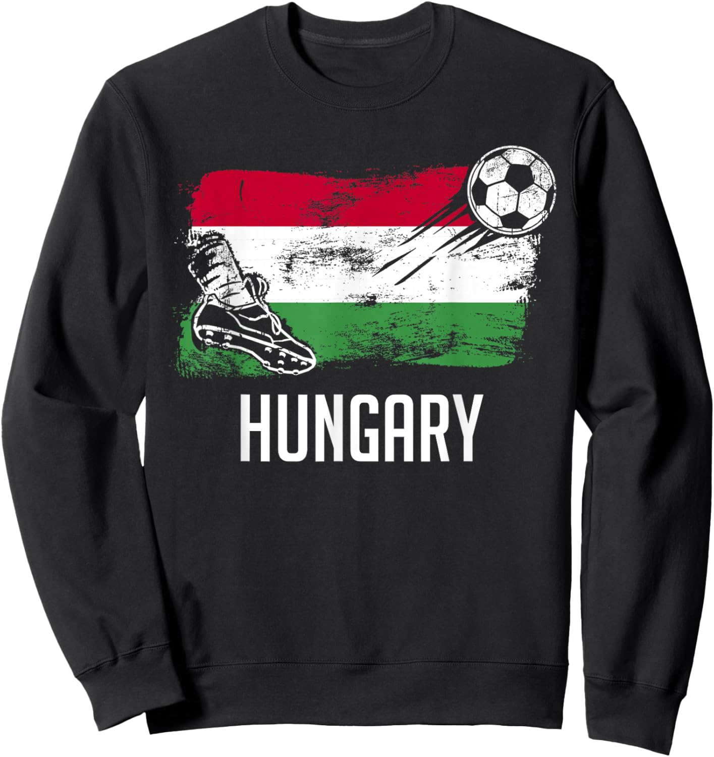 Hungary Flag Jersey Hungarian Soccer Team Sweatshirt - Sweatshirt | Black