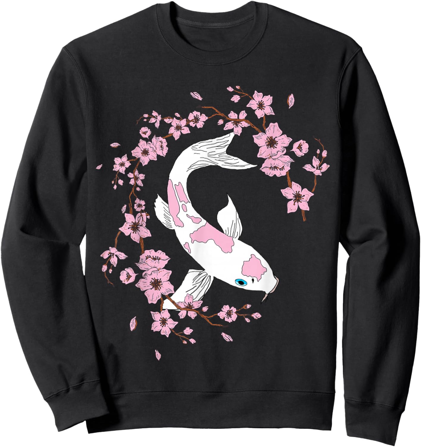 Sakura Cherry Koi Carp Cherry Blossom Tree Sweatshirt - Sweatshirt | Black