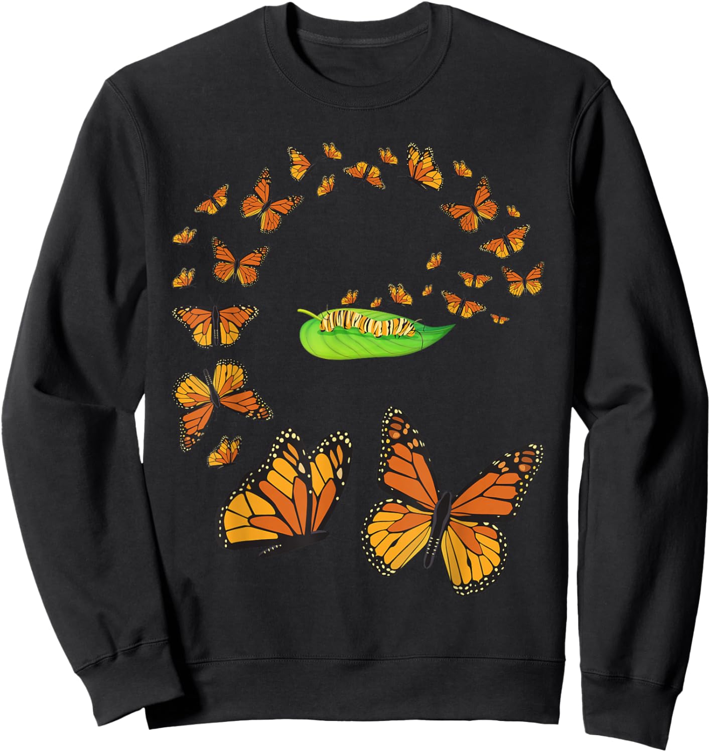 Colorful Metamorphosis - Butterfly Lover Butterflies Sweatshirt - Sweatshirt | Black