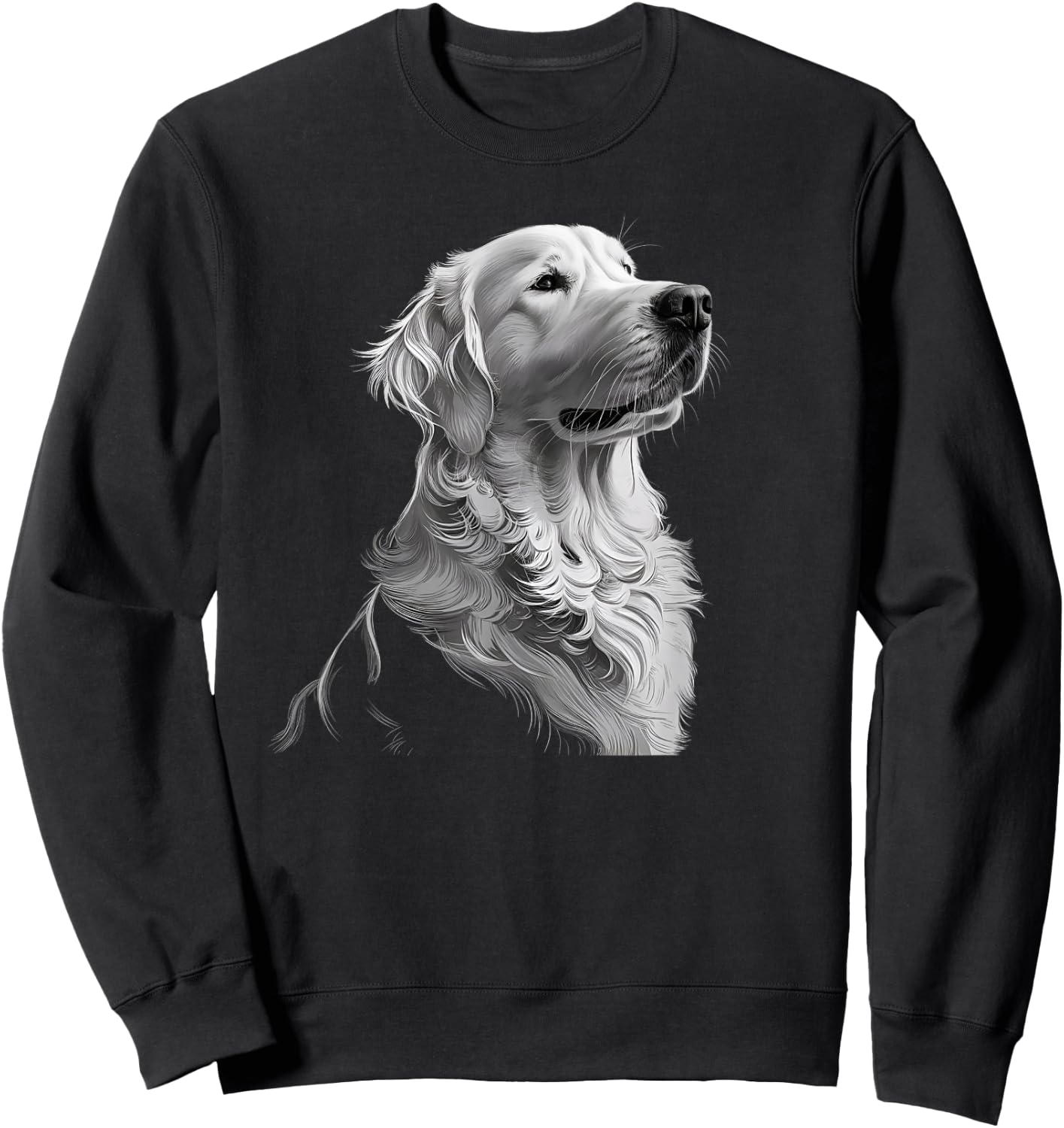White English Cream Golden Retriever Dog Men Kids Sweatshirt - Sweatshirt | Black