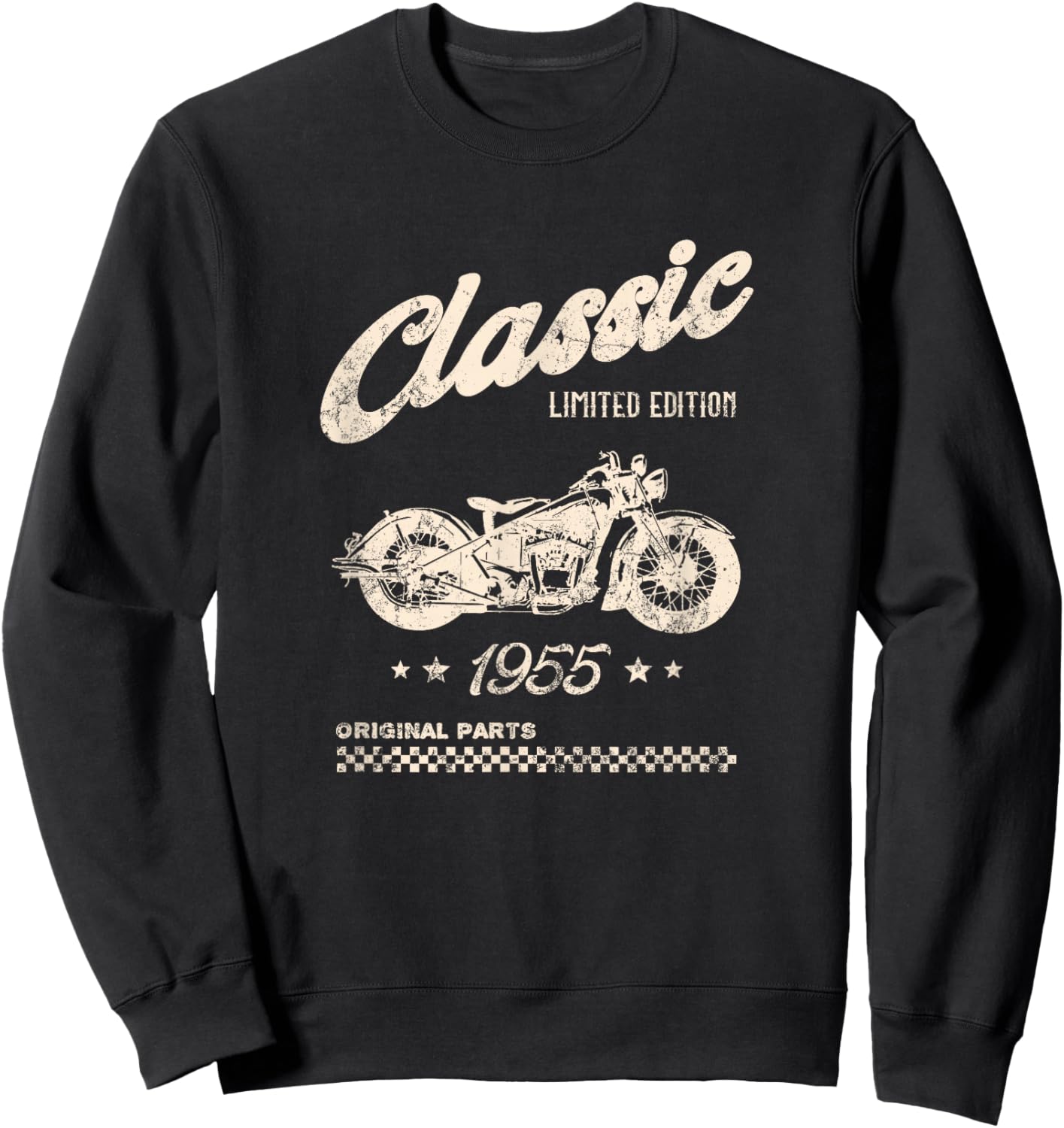 70th Birthday Classic Motorcycle Born in 1955 Sweatshirt - Sweatshirt | Black