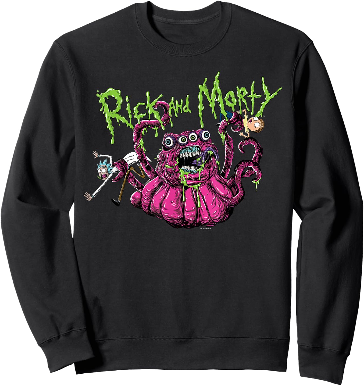 Rick and Morty Alien Adult Cartoon Fashion Sweatshirt - Sweatshirt | Black