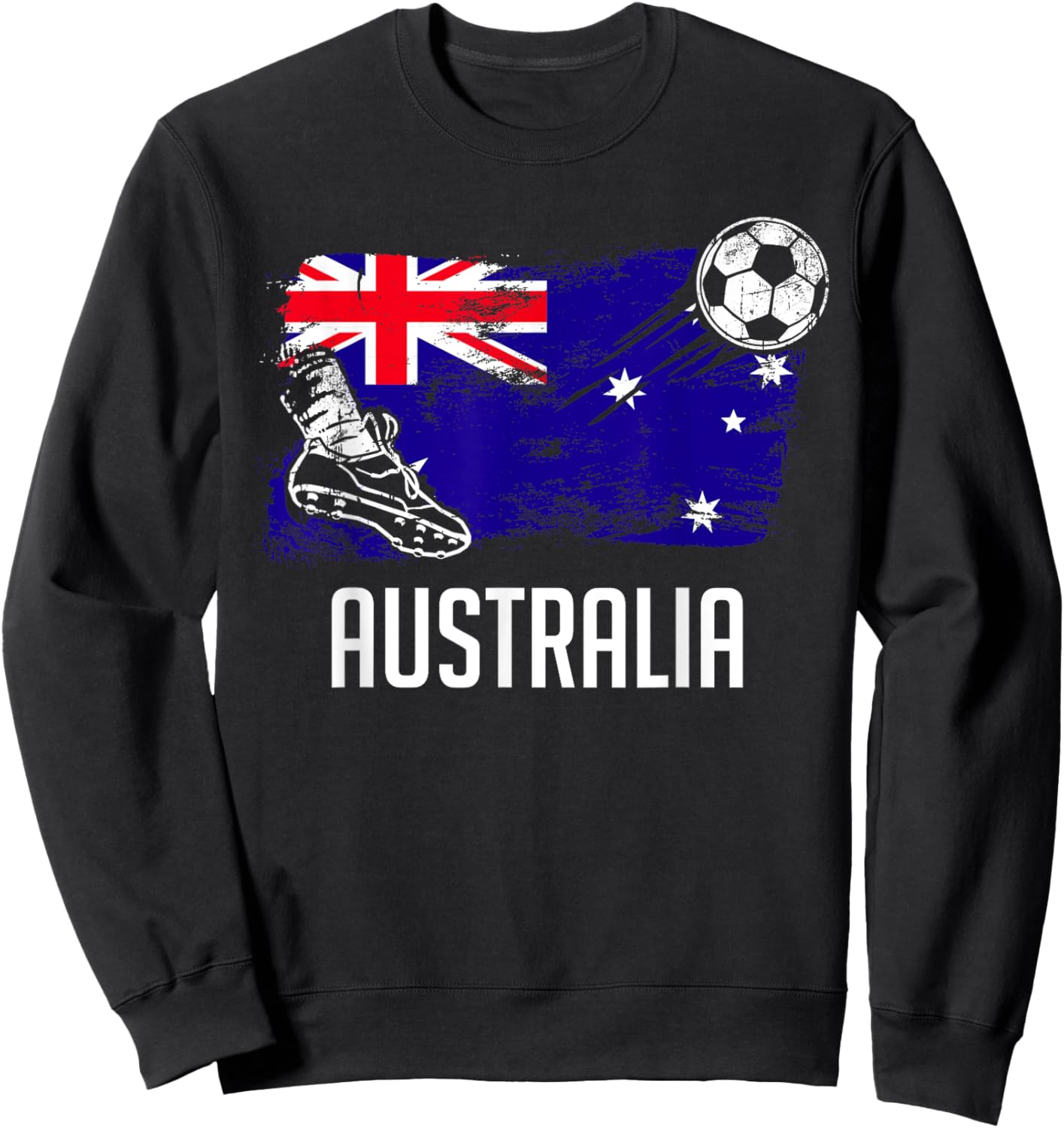 Australia Flag Jersey Australian Soccer Team Australian Sweatshirt - Sweatshirt | Black