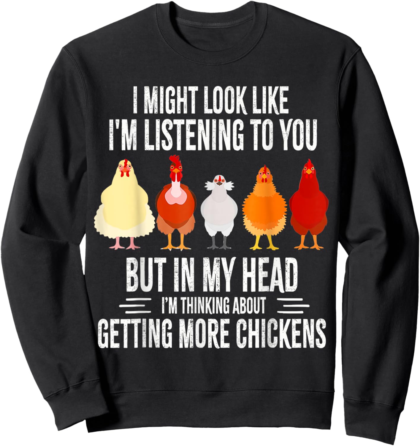 Funny Chicken Farmer design women men getting a lot chickens Sweatshirt - Sweatshirt | Black