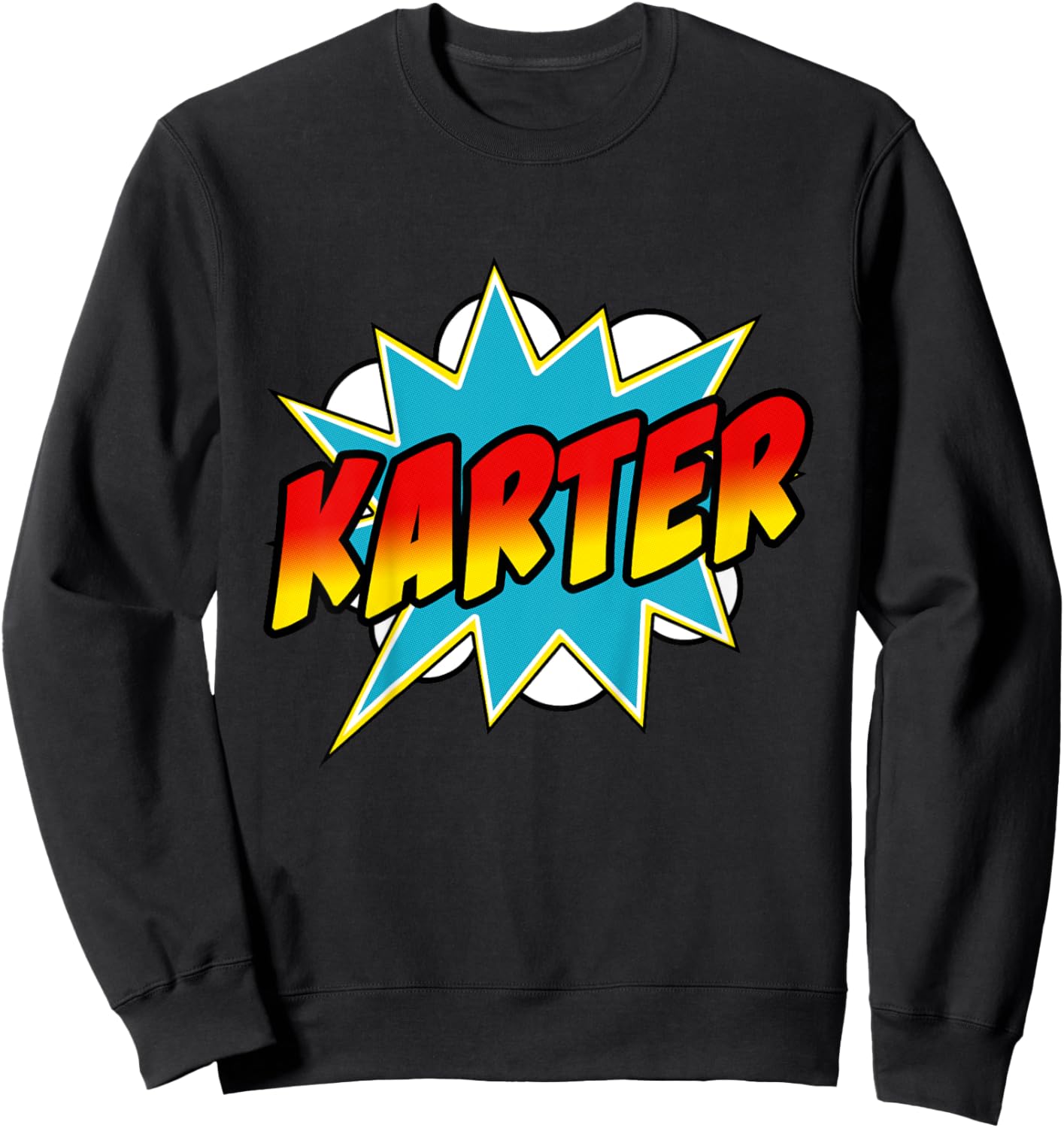 Kids Boys Karter Comic Book Superhero Name Sweatshirt - Sweatshirt | Black