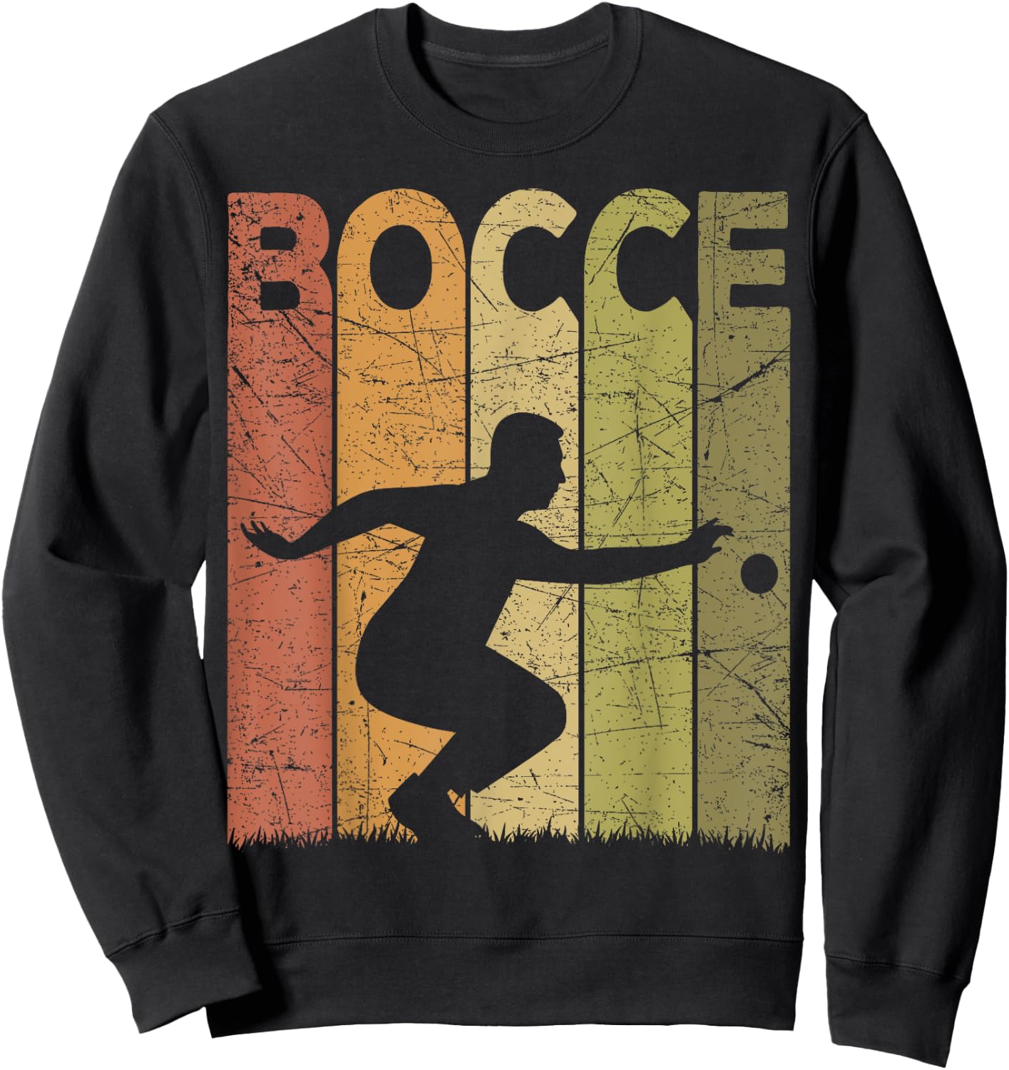 Bocce Vintage Bocce Player Retro Petanque Lover Sweatshirt - Sweatshirt | Black