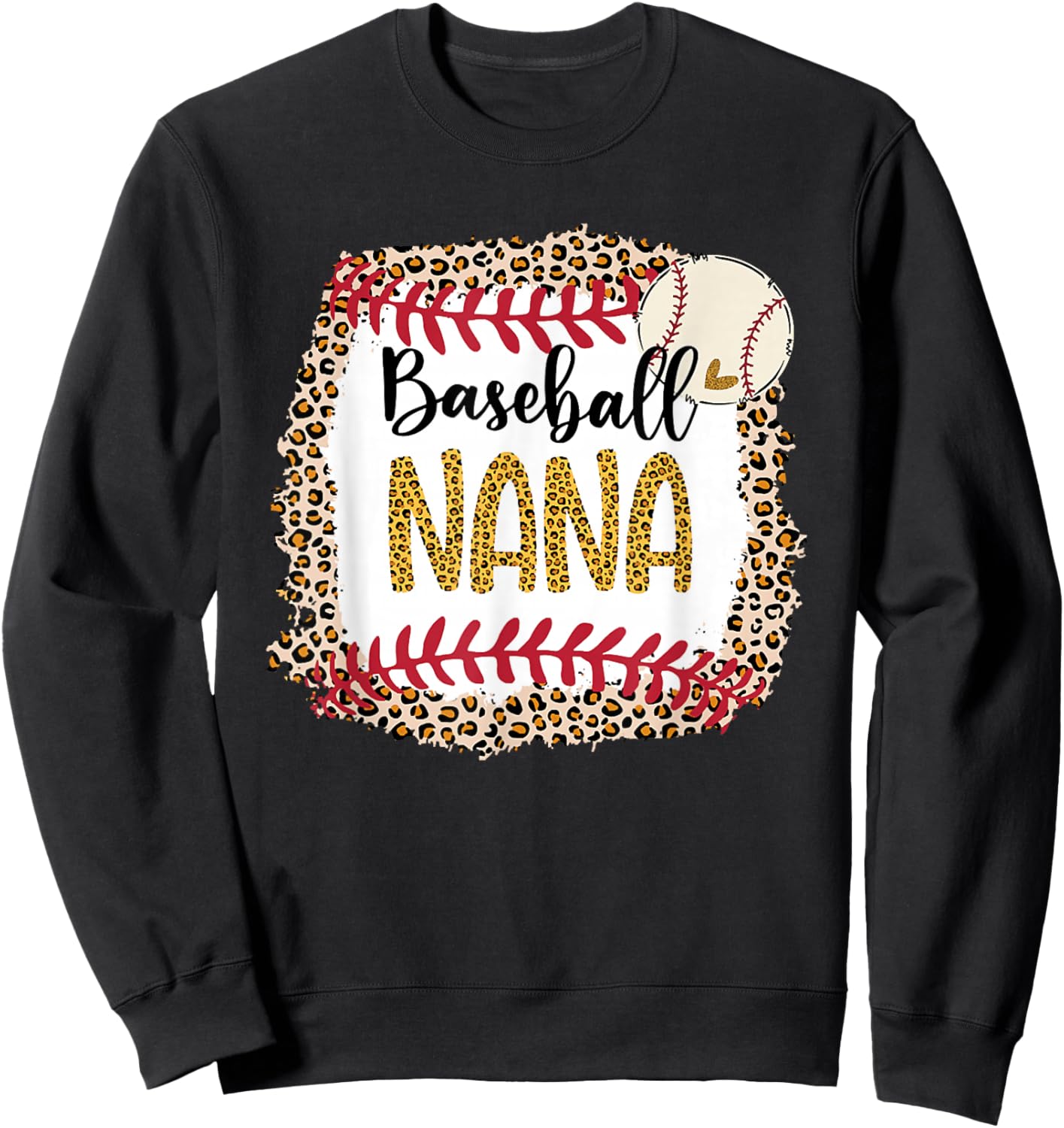 Baseball Nana, Leopard Baseball Nana For Mother's Day Sweatshirt - Sweatshirt | Black