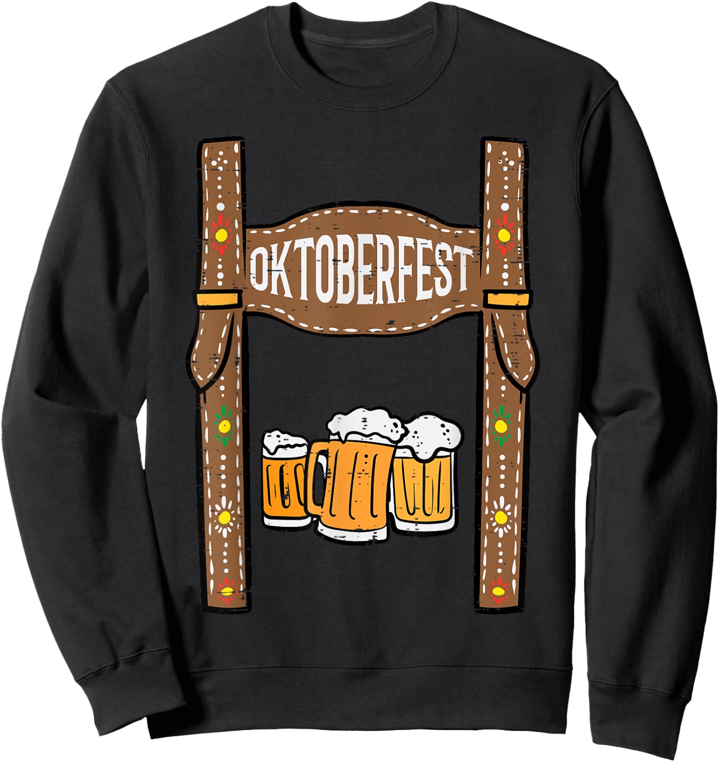 Oktoberfest Lederhosen Costume German Bavarian Festival Men Sweatshirt - Sweatshirt | Black