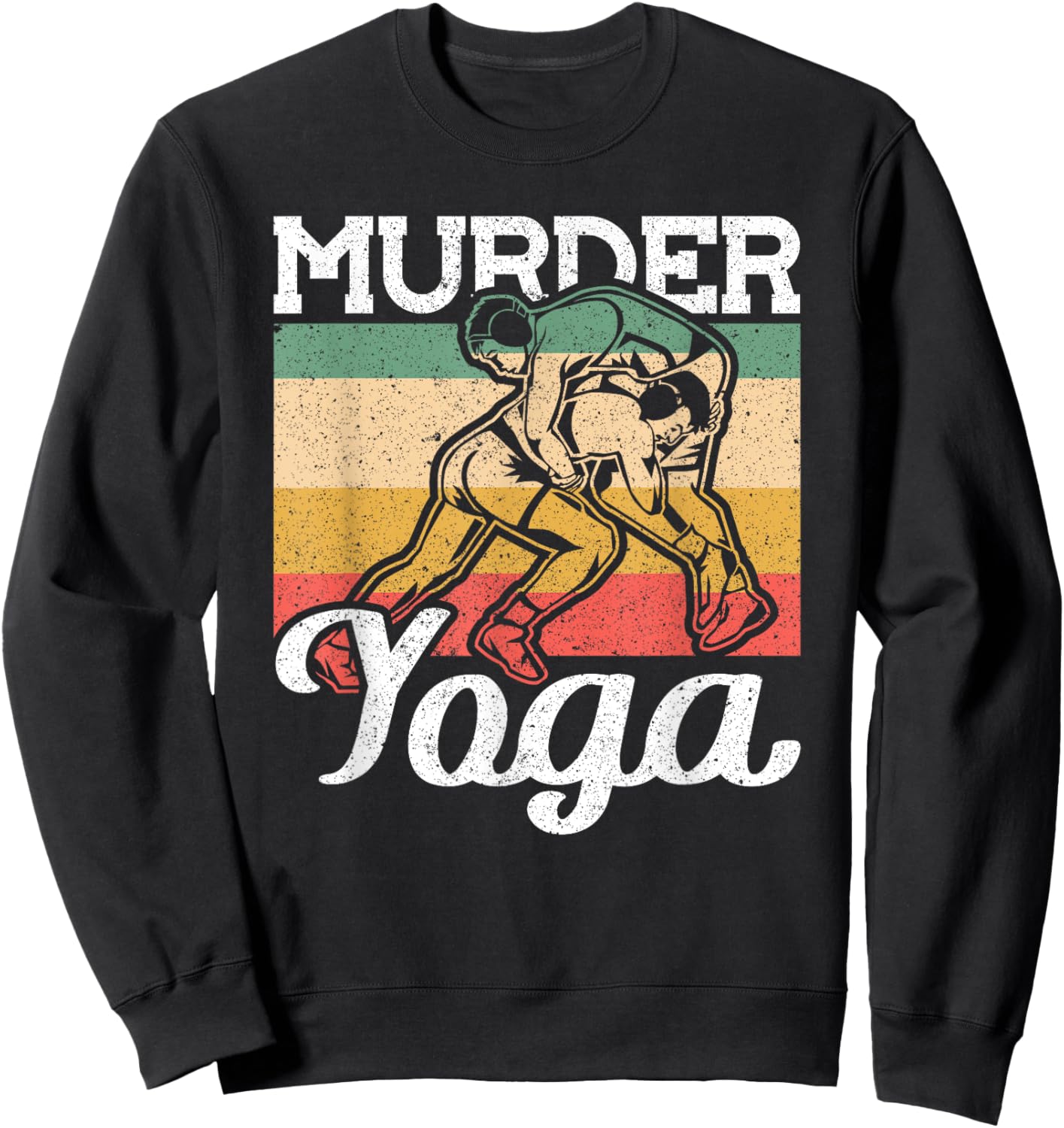 Vintage Murder Yoga Wrestling Sweatshirt - Sweatshirt | Black