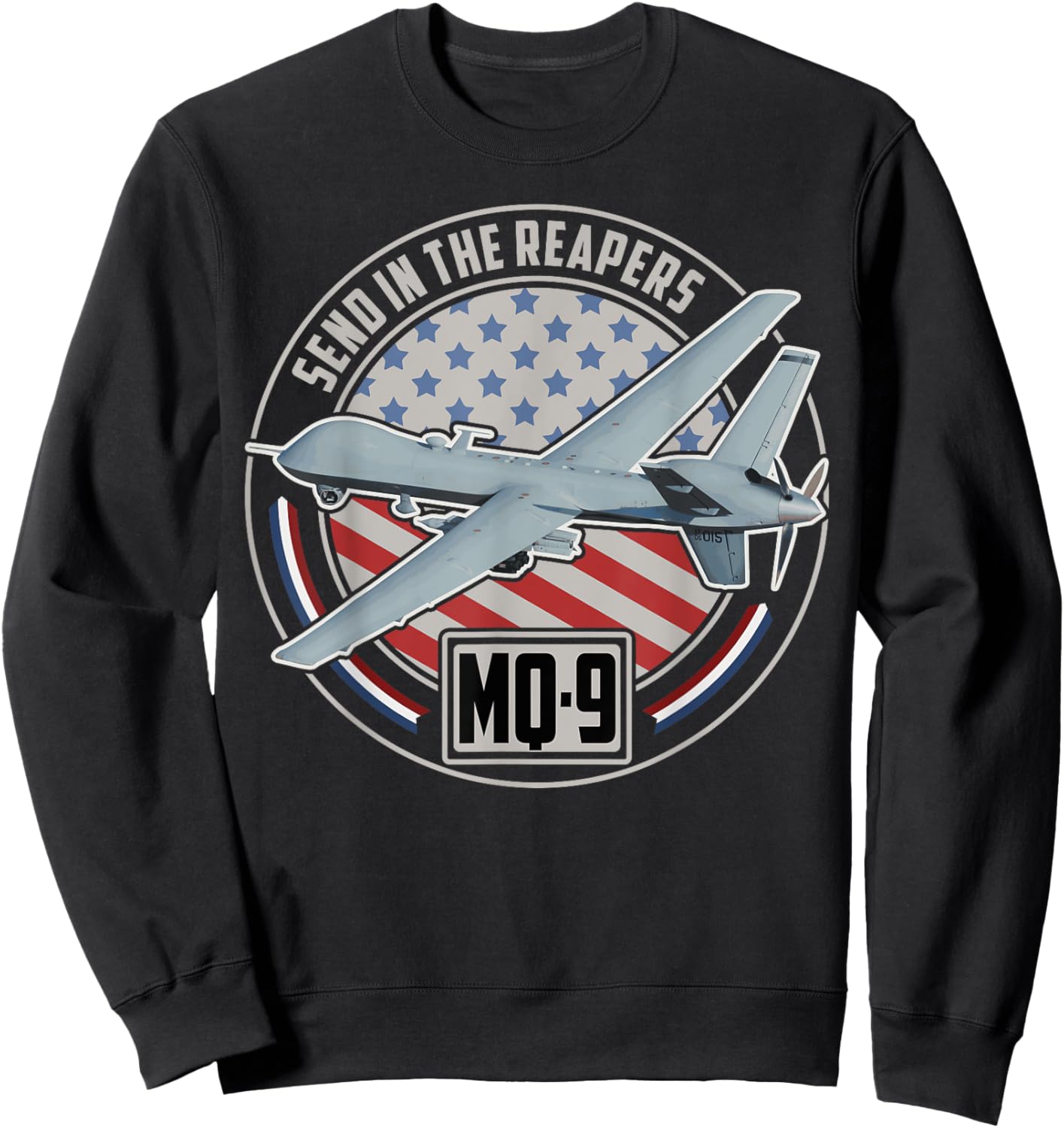 MQ-9 Reaper UAV US Military Drone US Patriot Sweatshirt - Sweatshirt | Black
