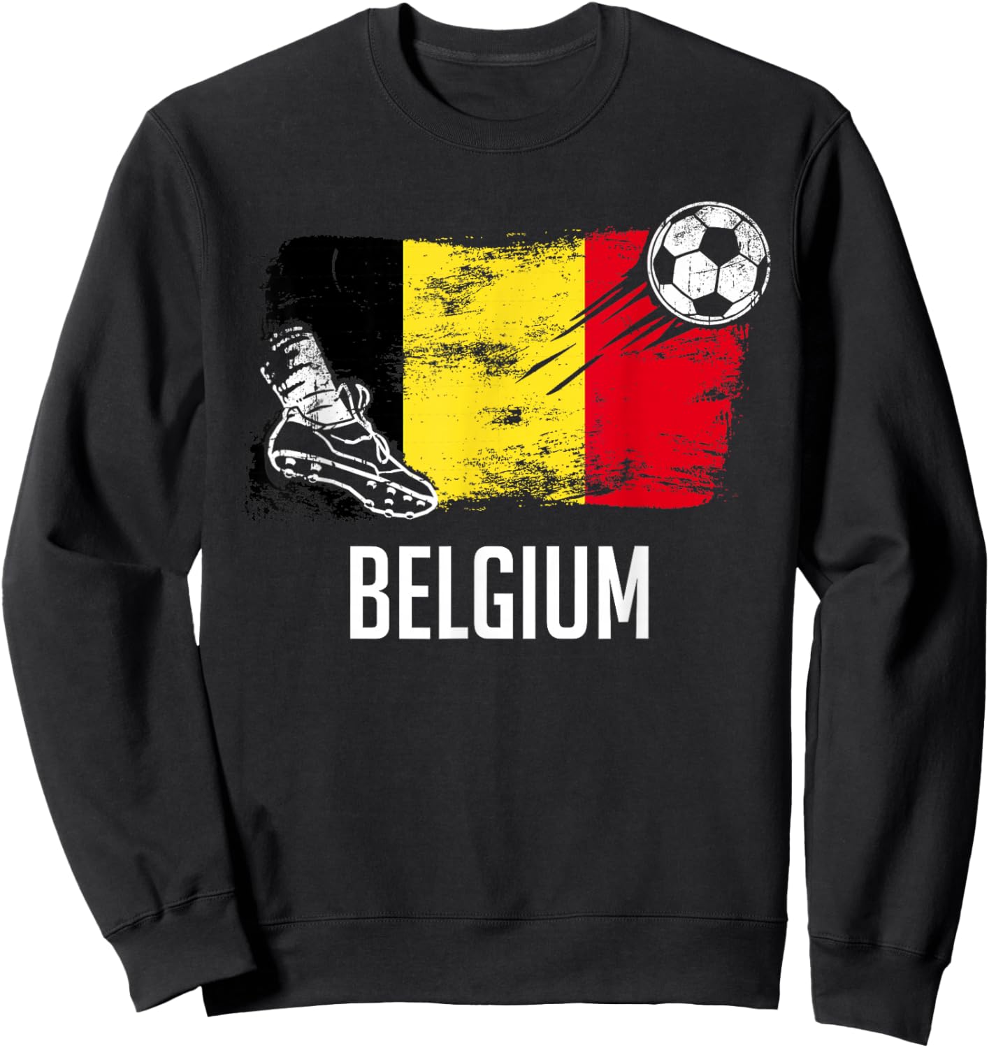 Belgium Flag Jersey Belgian Soccer Team Belgian Sweatshirt - Sweatshirt | Black