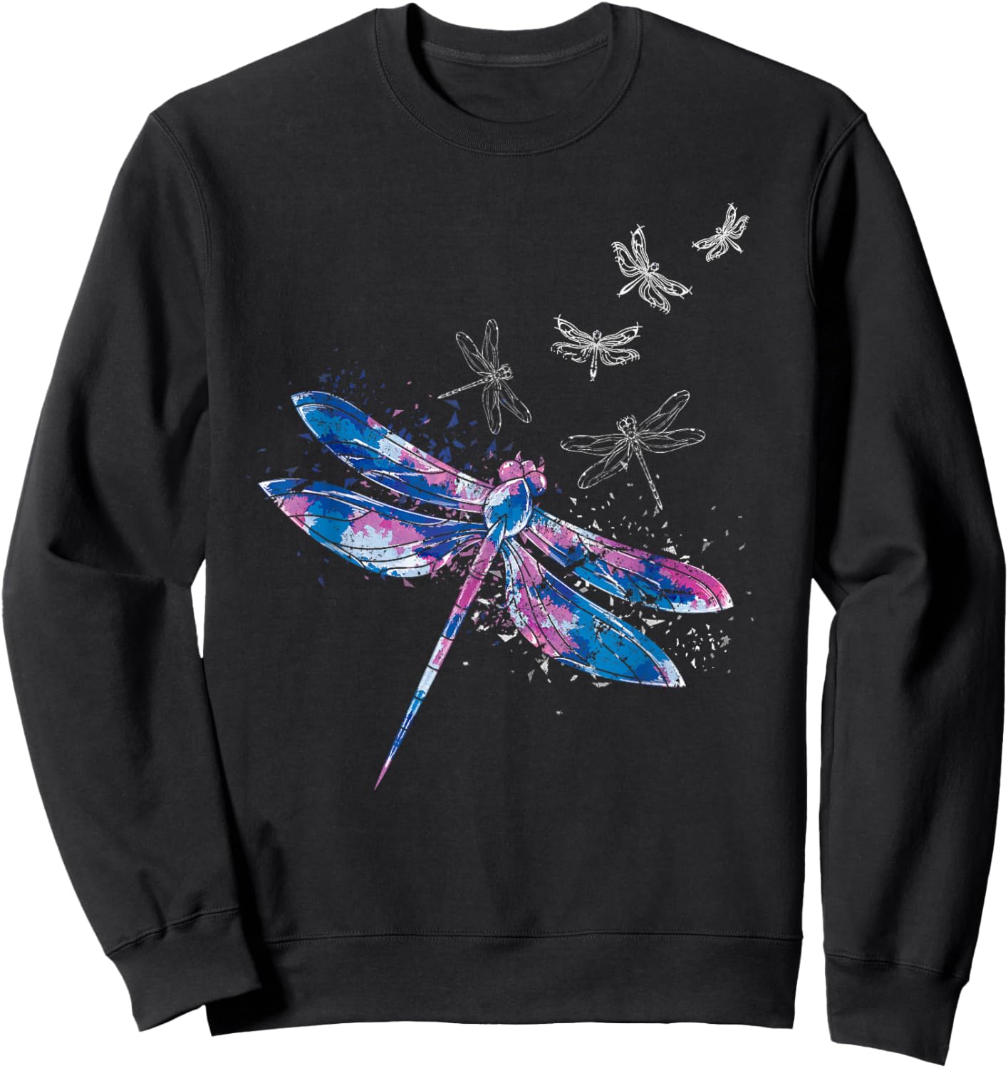Wildlife Animal Insect Nature Girls Women Gift Dragonfly Sweatshirt - Sweatshirt | Black