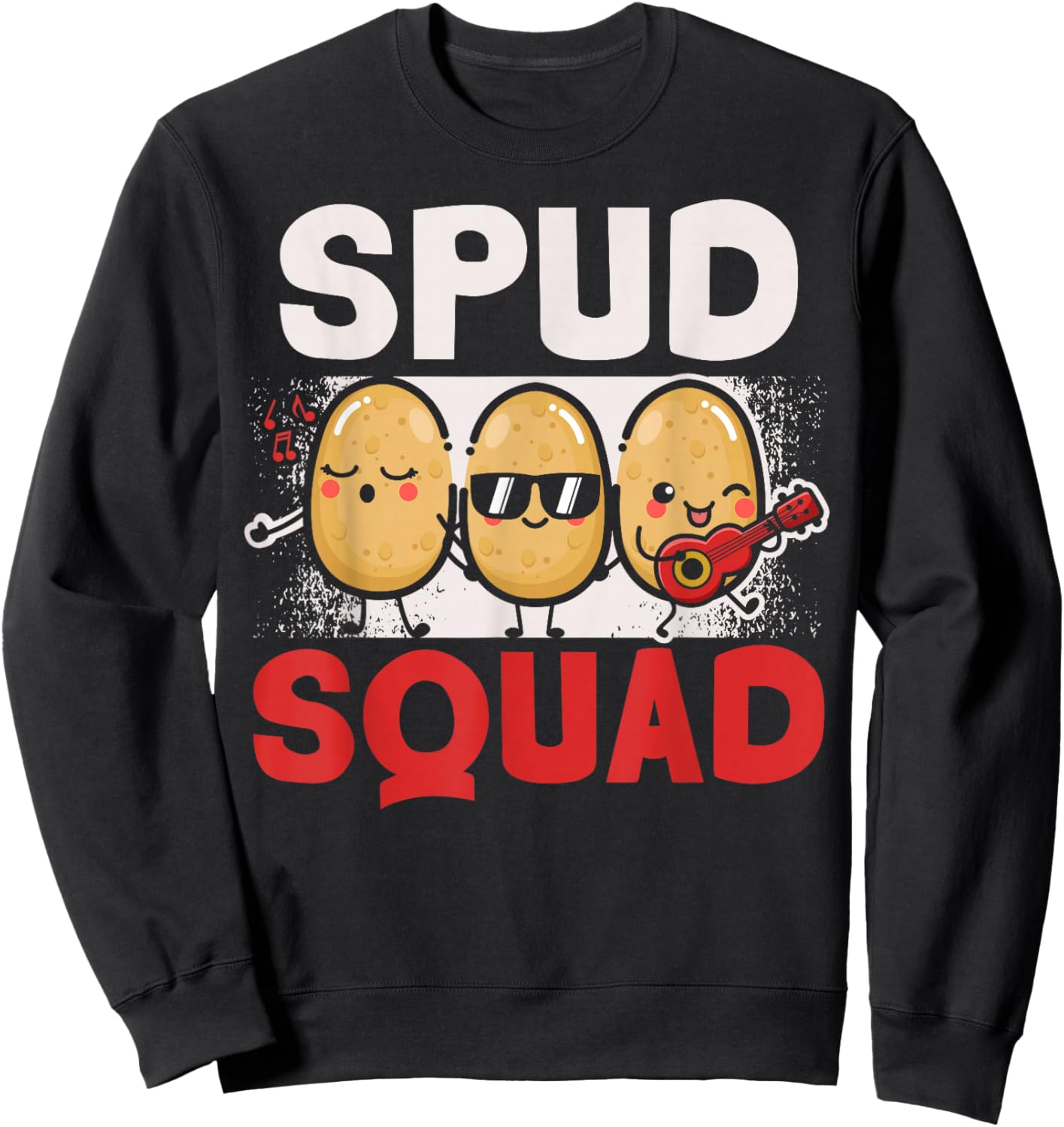 Spud Squad Potato Lover Vegan French Fries Tater Tots Sweatshirt - Sweatshirt | Black
