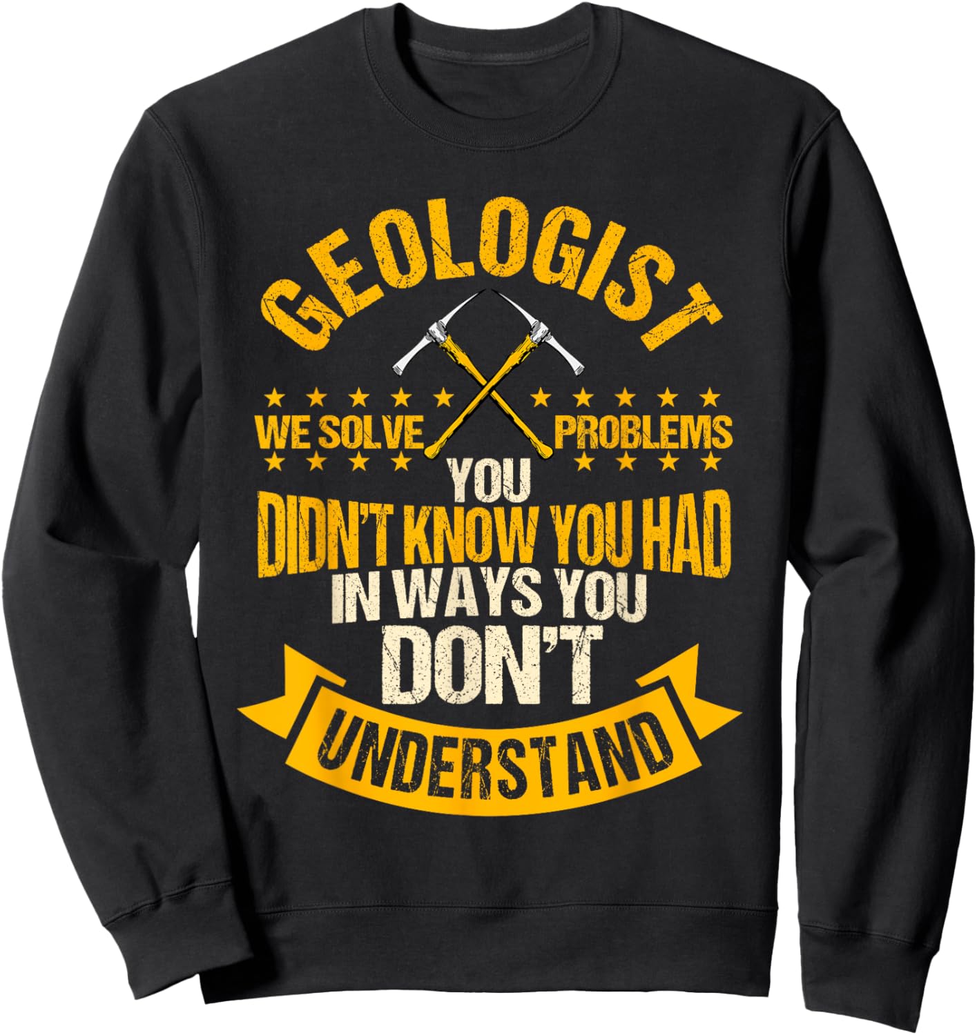 Geologist Earth Scientist Mineral Rock Collector Sweatshirt - Sweatshirt | Black