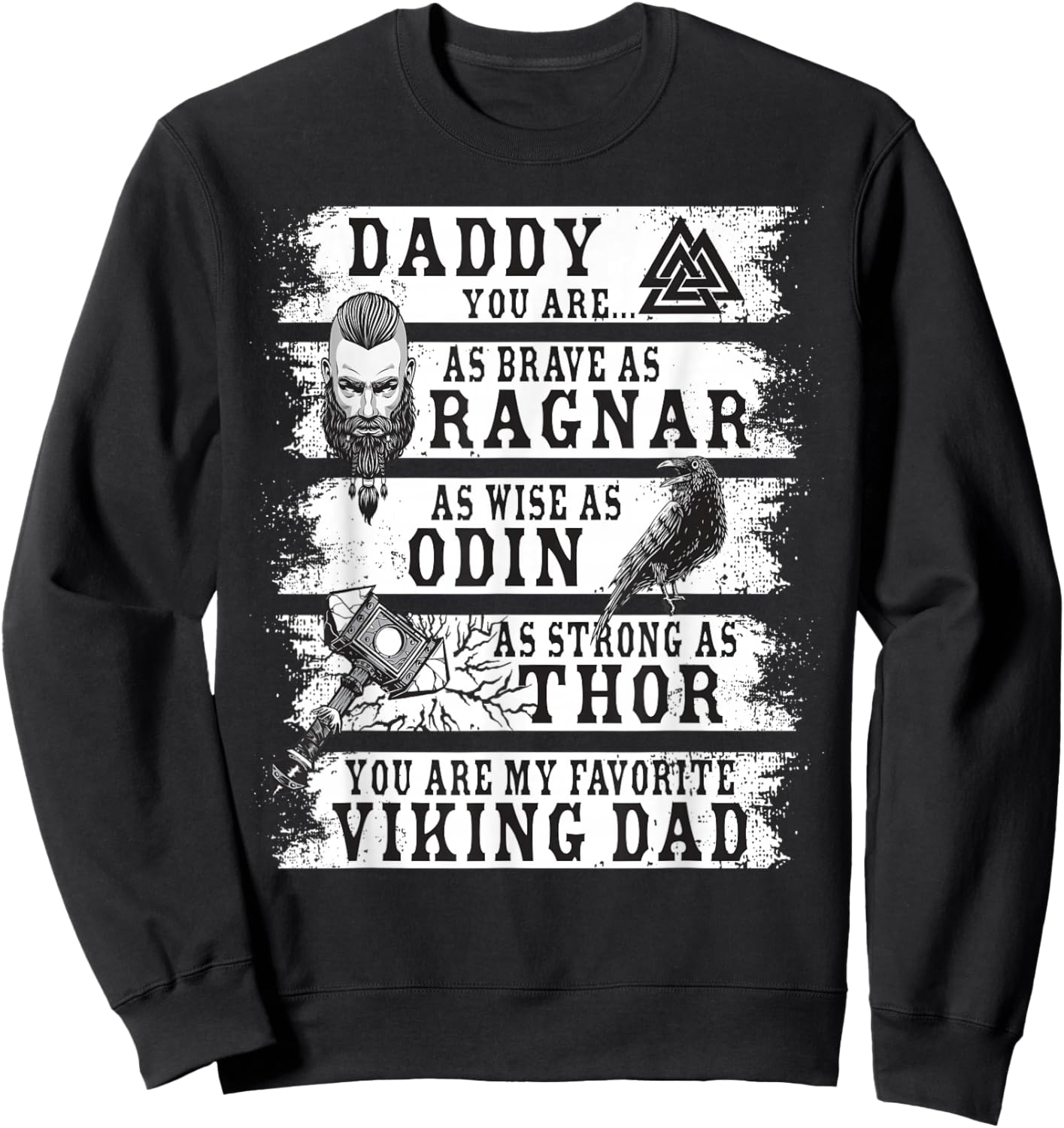 Retro Norse Mythology & Viking Saying - Best Viking Daddy Sweatshirt - Sweatshirt | Black