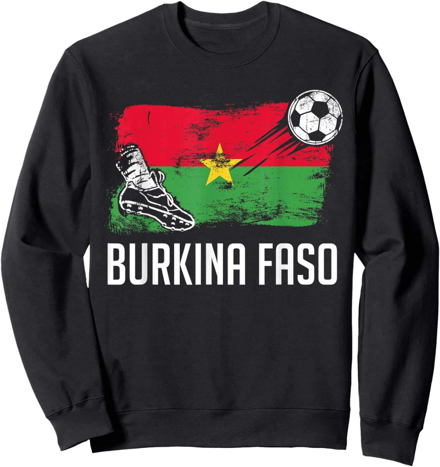 Burkina Faso Flag Jersey Burkinese Soccer Team Burkinese Sweatshirt - Sweatshirt | Black