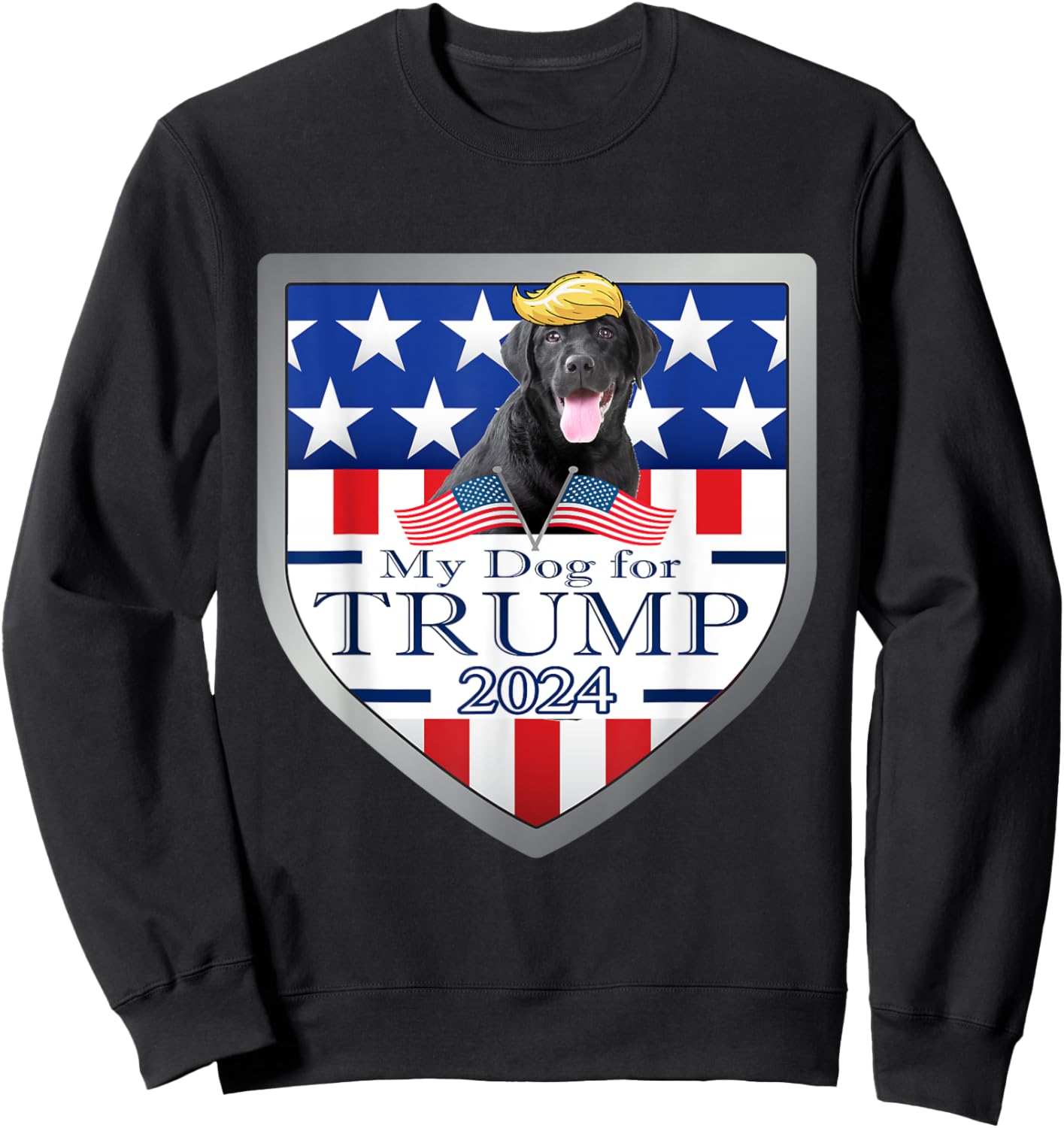 My Dog For Trump 2024 Black Lab Women Sweatshirt - Sweatshirt | Black