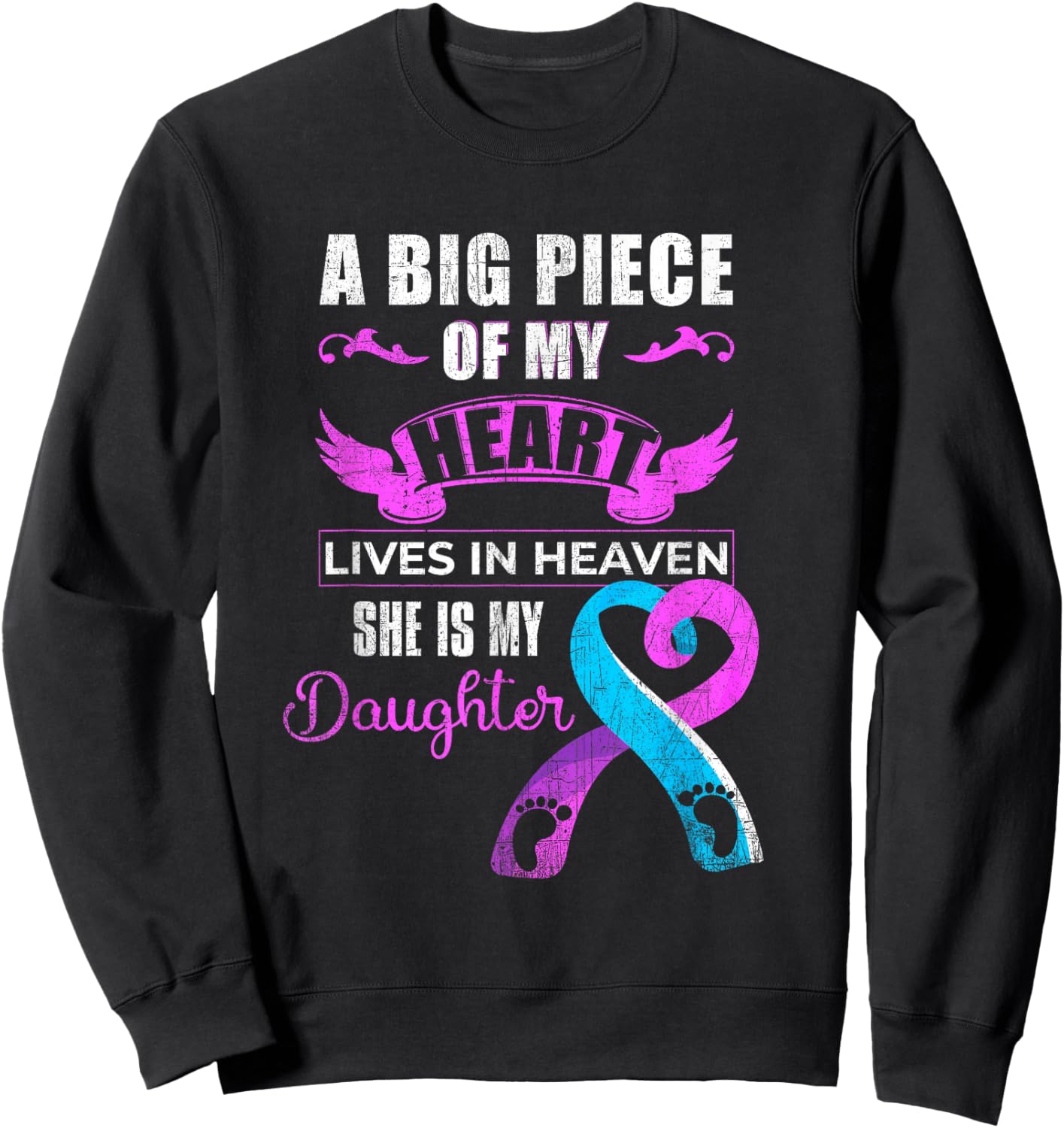 Baby Loss Awareness Week 2024 - Infant Loss Awareness Month Sweatshirt - Sweatshirt | Black