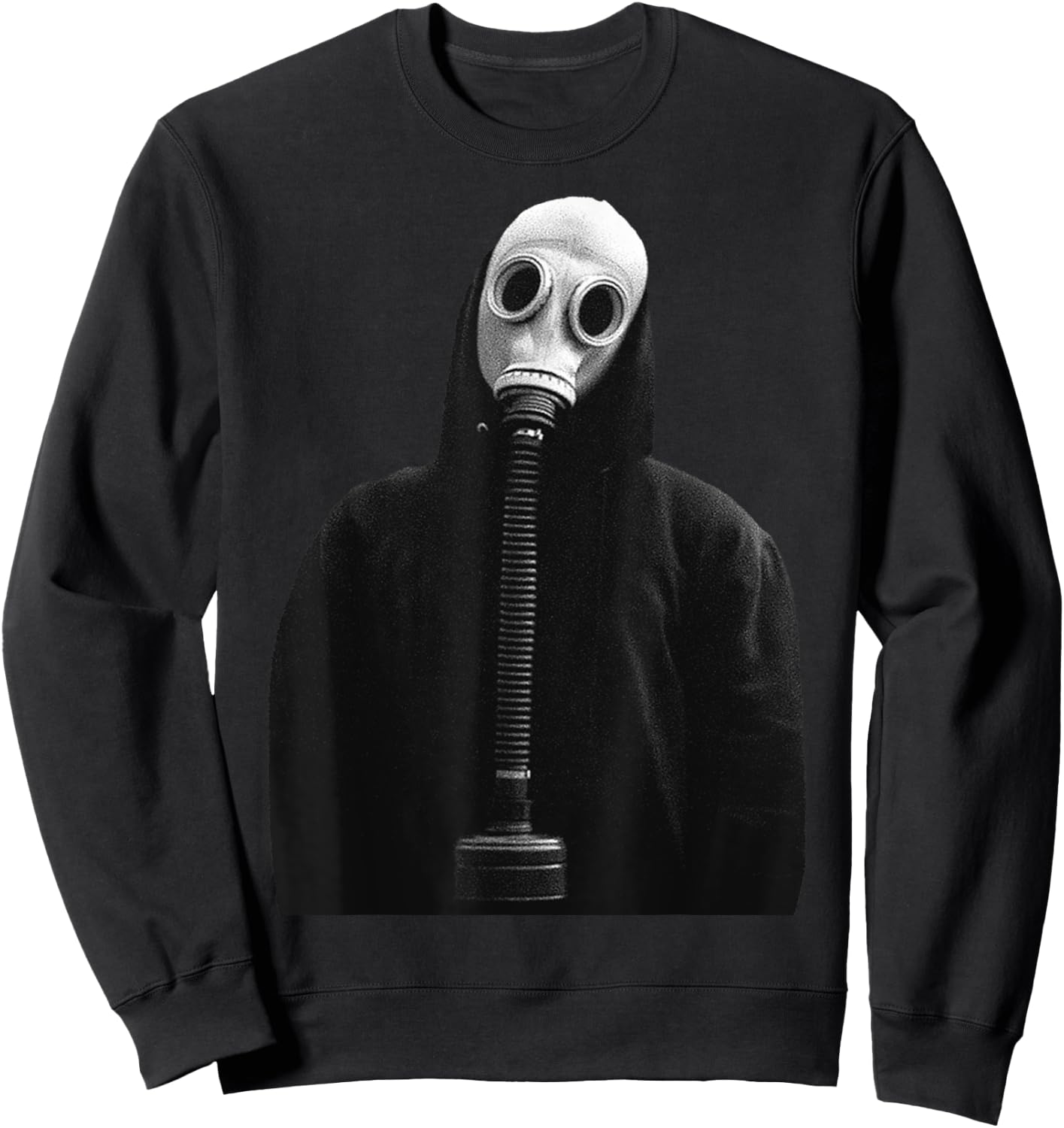 Eagerlys The Man in Black Wearing Gas Mask Vintage Sweatshirt - Sweatshirt | Black